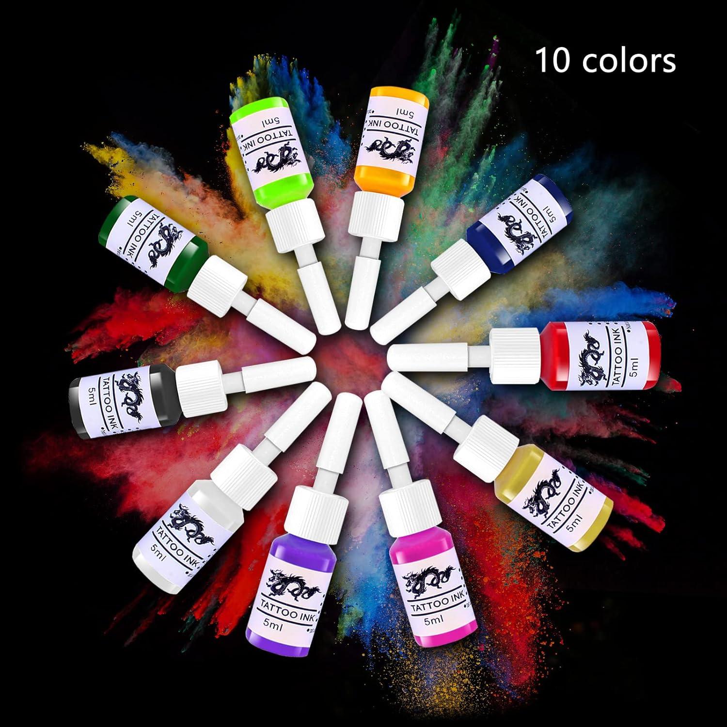 Kit de Tatuaje Profesional Blackbudda con 10 Agujas y Pigmentos