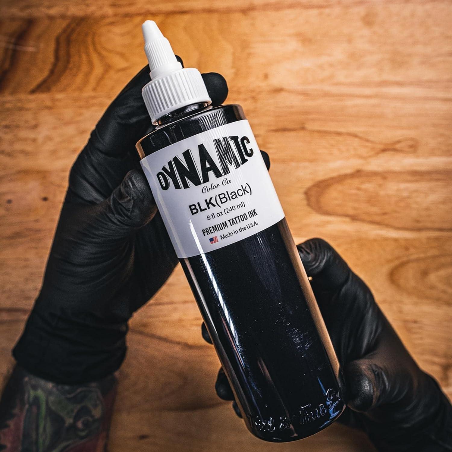 Tinta de Tatuaje Negra Dynamic Color 236.6 ml Profesional