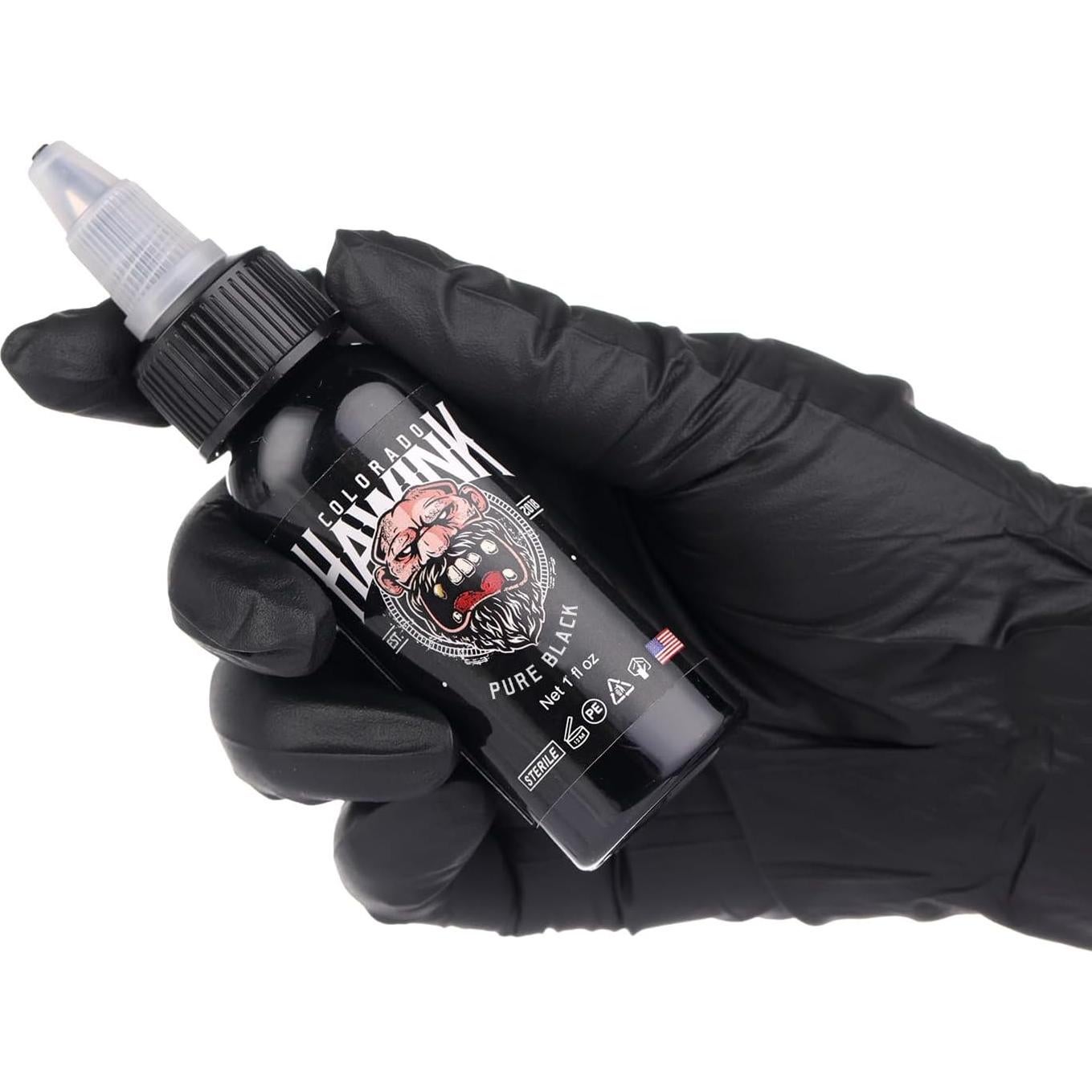 Tinta de Tatuaje Negra HAWINK 30ml Pigmento Profesional