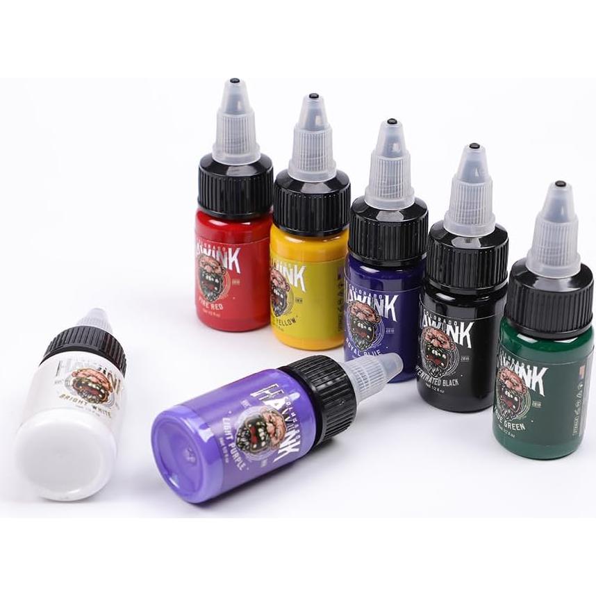 Set de Tinta para Tatuajes HAWINK 7 Colores 15ml Multicolor