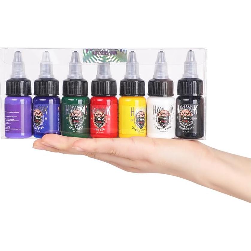 Set de Tinta para Tatuajes HAWINK 7 Colores 15ml Multicolor