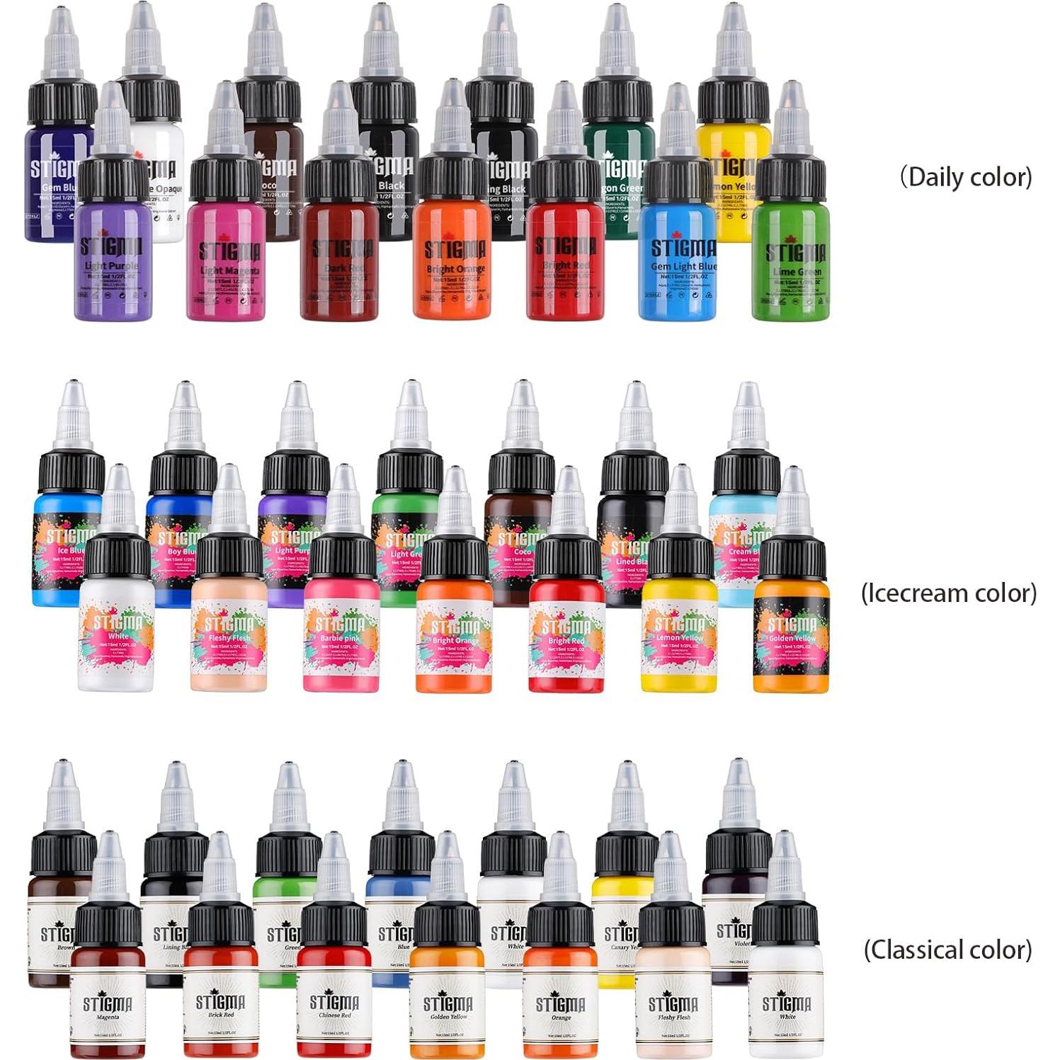 Juego de Tinta para Tatuajes STIGMA 14 Colores 15 ml
