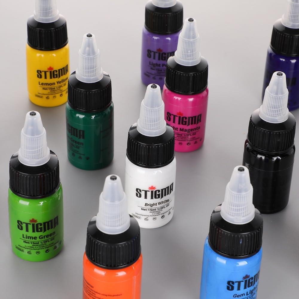 Juego de Tinta para Tatuajes STIGMA 14 Colores 15 ml