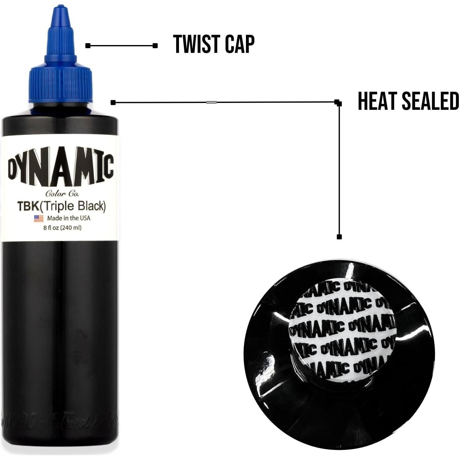 Tinta de Tatuaje Triple Negra Dynamic Color Co 240 ml