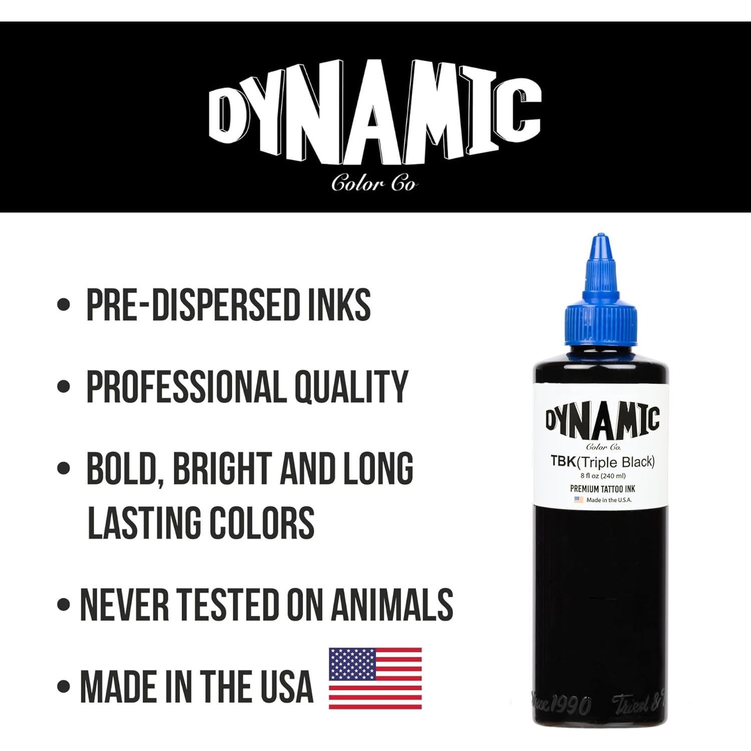 Tinta de Tatuaje Triple Negra Dynamic Color Co 240 ml