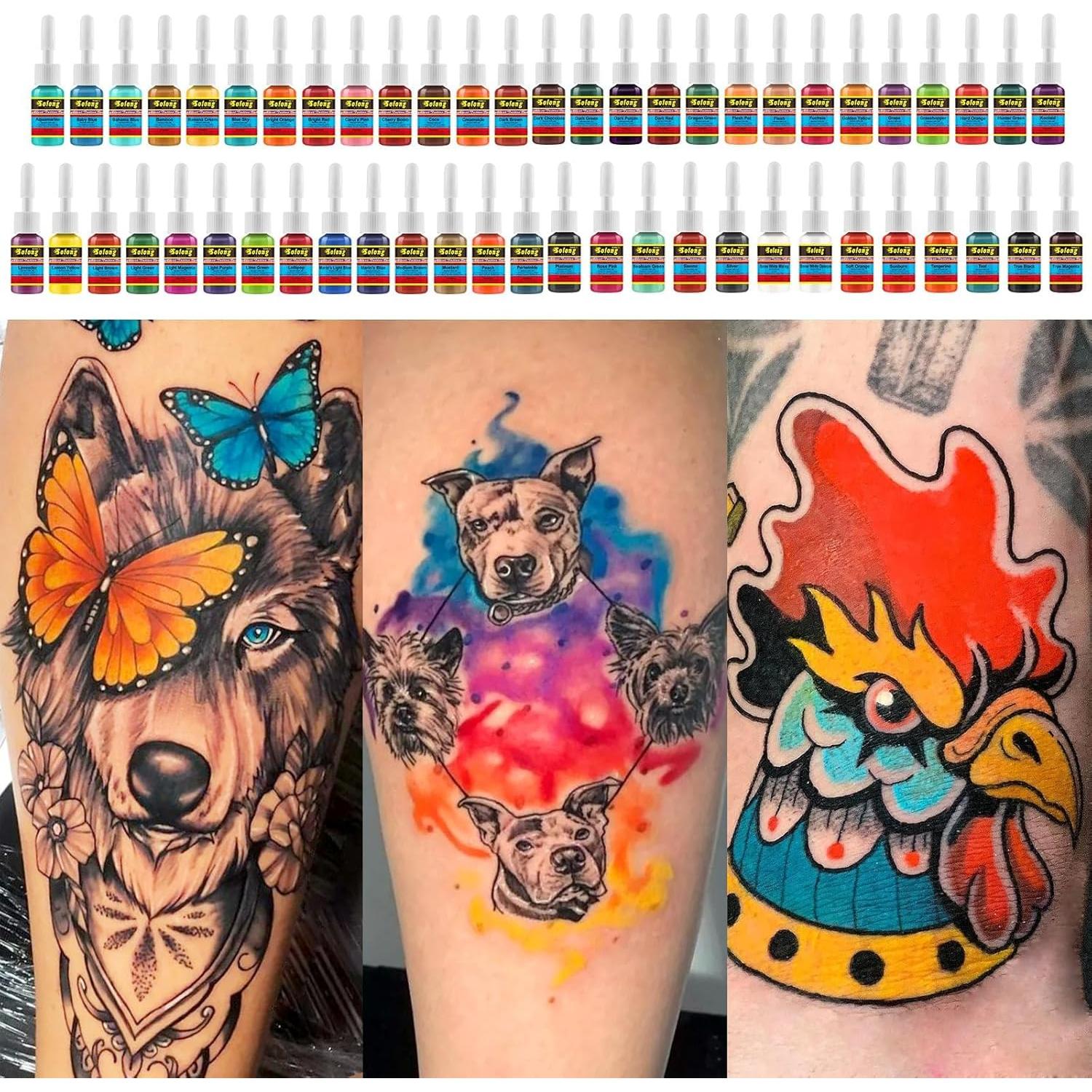 Juego de Tintas para Tatuajes Solong 54 Colores 5ml