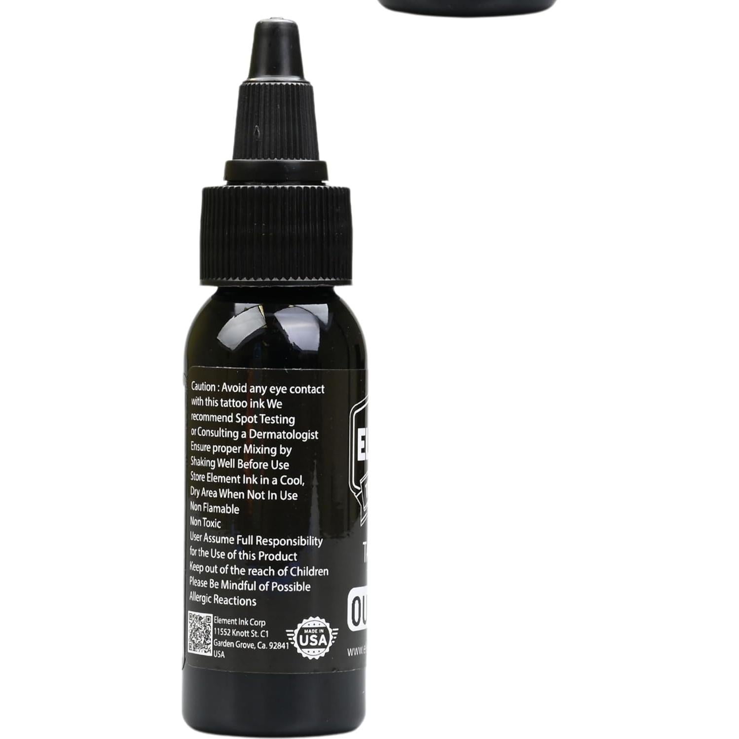 Tinta negra para tatuajes Element Nighthawk 29.6 ml vegana