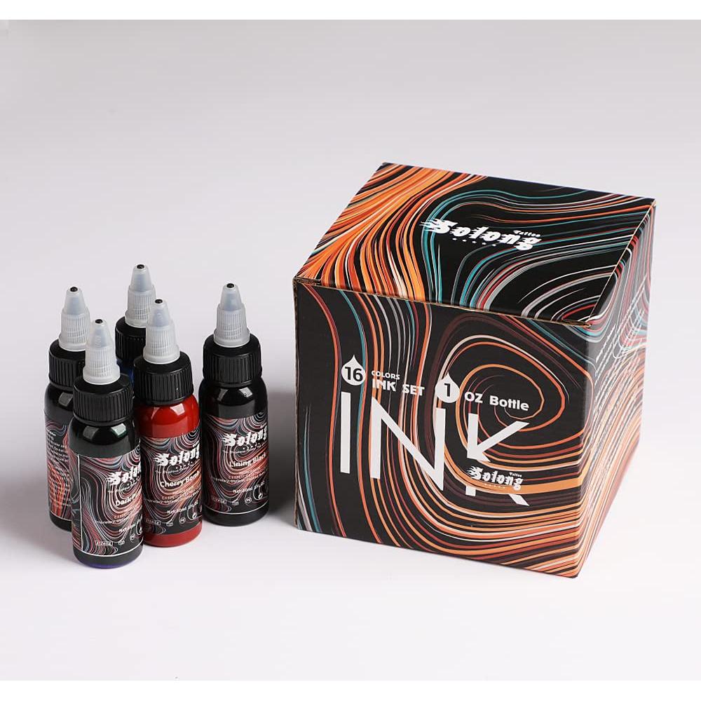 Kit de Tinta para Tatuajes Solong 16 Colores 30ml Profesional