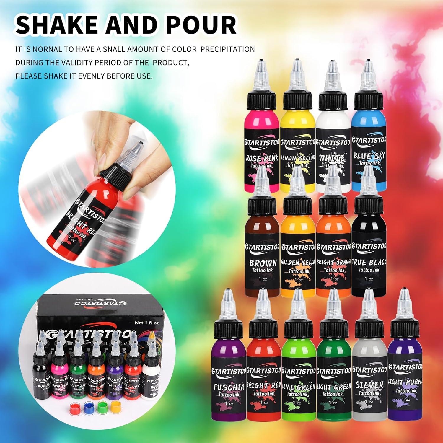 Juego de Tinta para Tatuajes Profesional GTARTISTOO 14 Colores 30ml