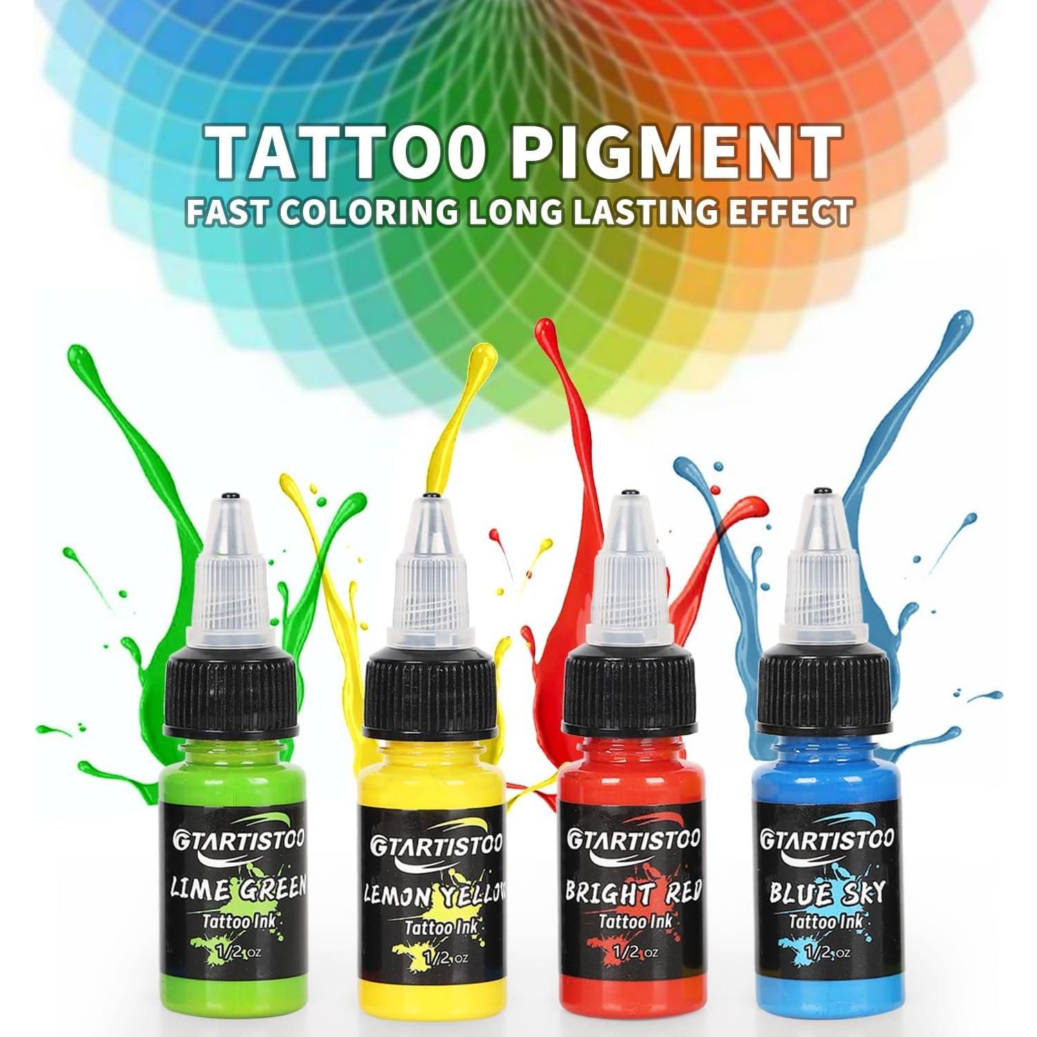 Juego de Tinta para Tatuajes Profesional GTARTISTOO 14 Colores 15ml