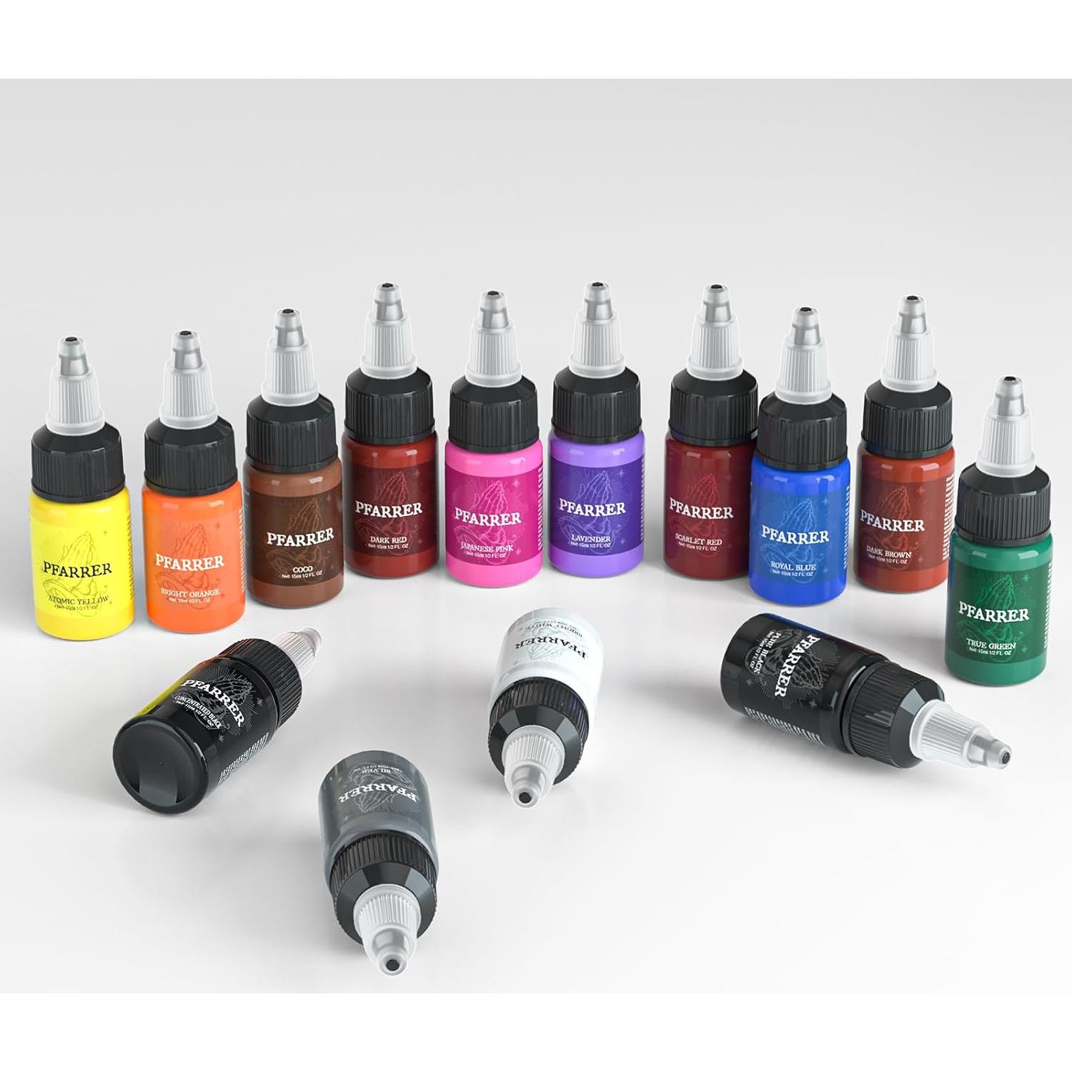 Conjunto de Tinta para Tatuajes PFARRER 10 Colores 15ml