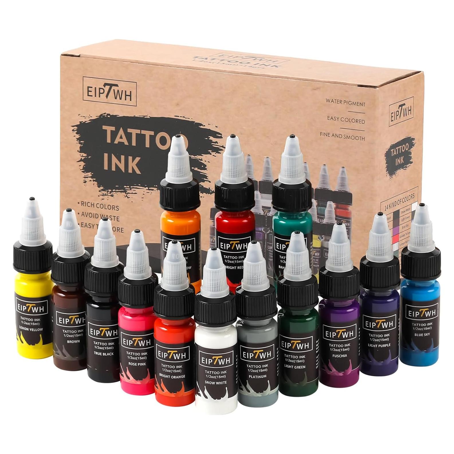 Juego de Tinta para Tatuajes EIPTWH 14 Colores 15ml
