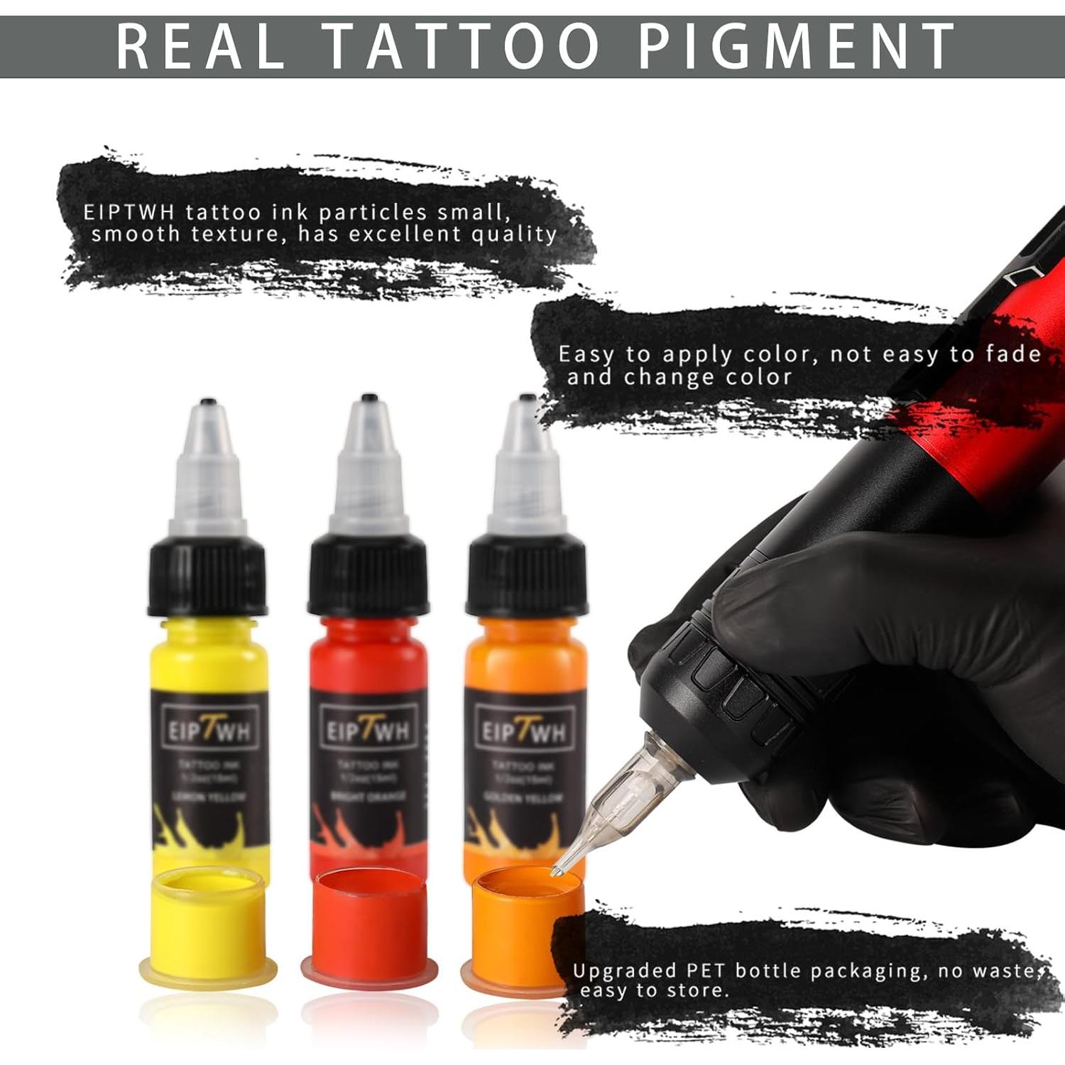 Juego de Tinta para Tatuajes EIPTWH 14 Colores 15ml