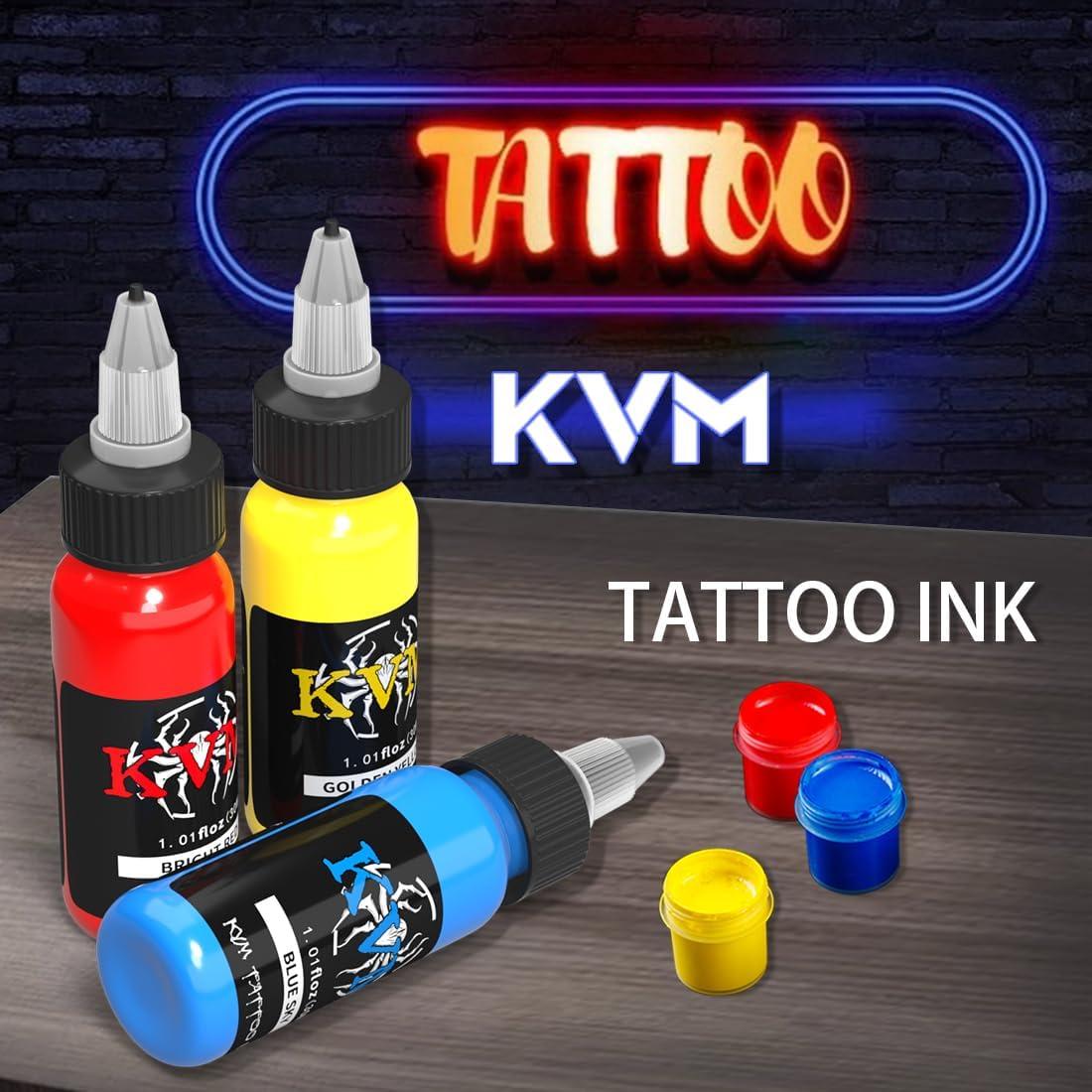 Juego de Tinta para Tatuajes KVM 14 Colores 30ml Flujo Suave