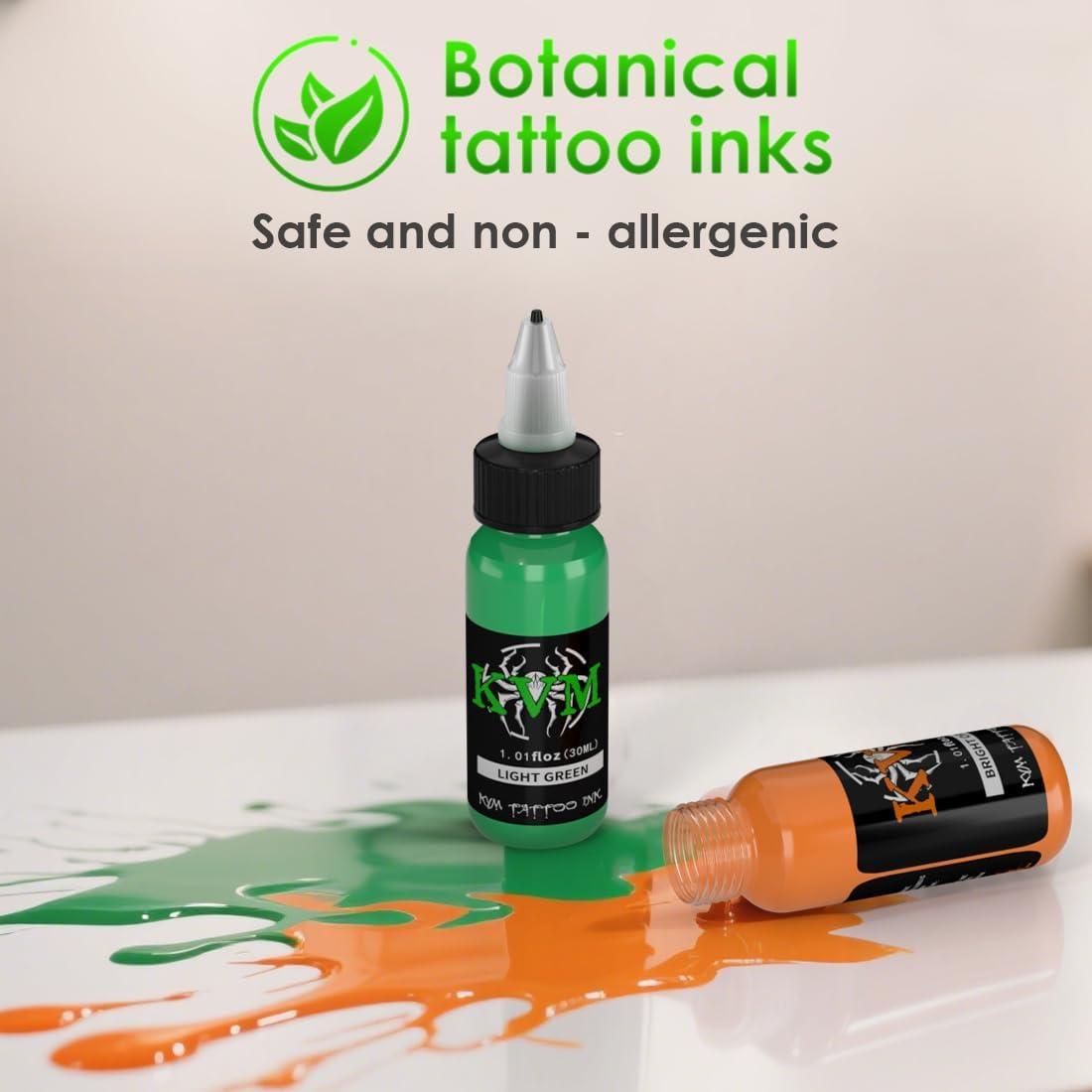 Juego de Tinta para Tatuajes KVM 14 Colores 30ml Flujo Suave