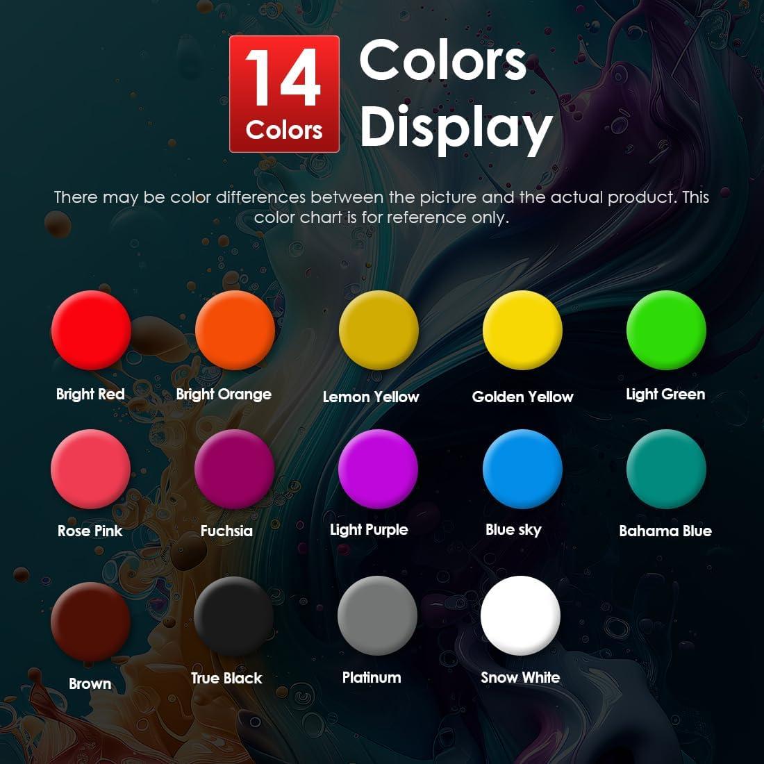 Juego de Tinta para Tatuajes KVM 14 Colores 30ml Flujo Suave