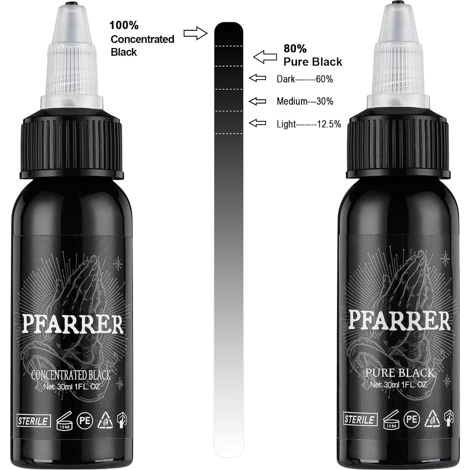 Tinta para Tatuajes PFARRER Negra 30ml Vegana Alta Calidad