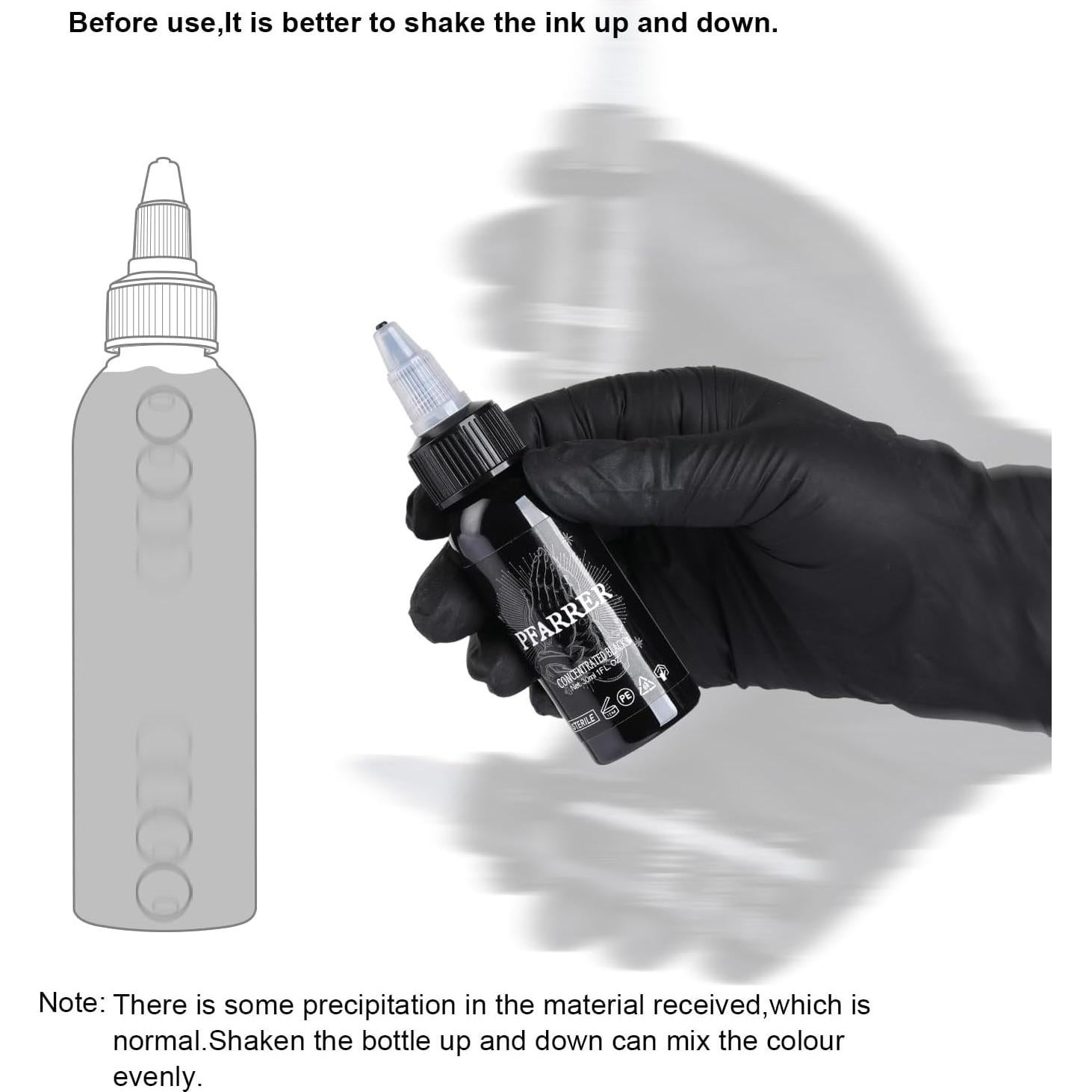 Tinta para Tatuajes PFARRER Negra 30ml Vegana Alta Calidad