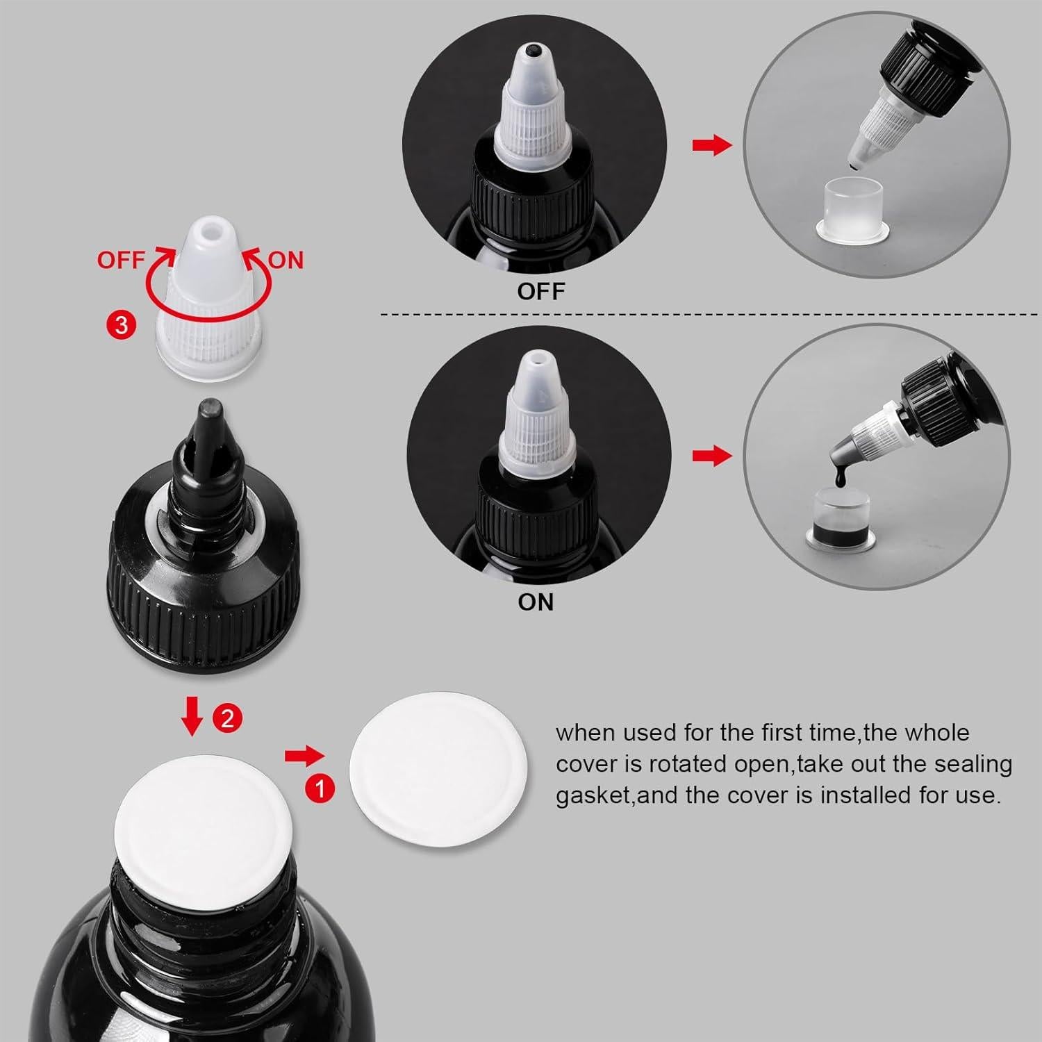 Tinta para Tatuajes PFARRER Negra 30ml Vegana Alta Calidad