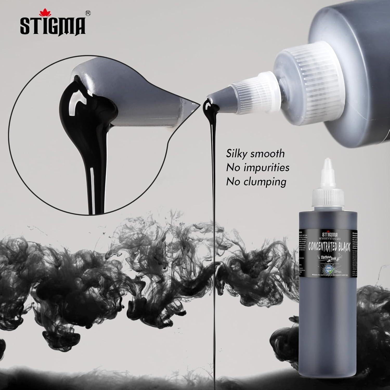 Tinta de Tatuaje Negra STIGMA 240ml Profesional Concentrada