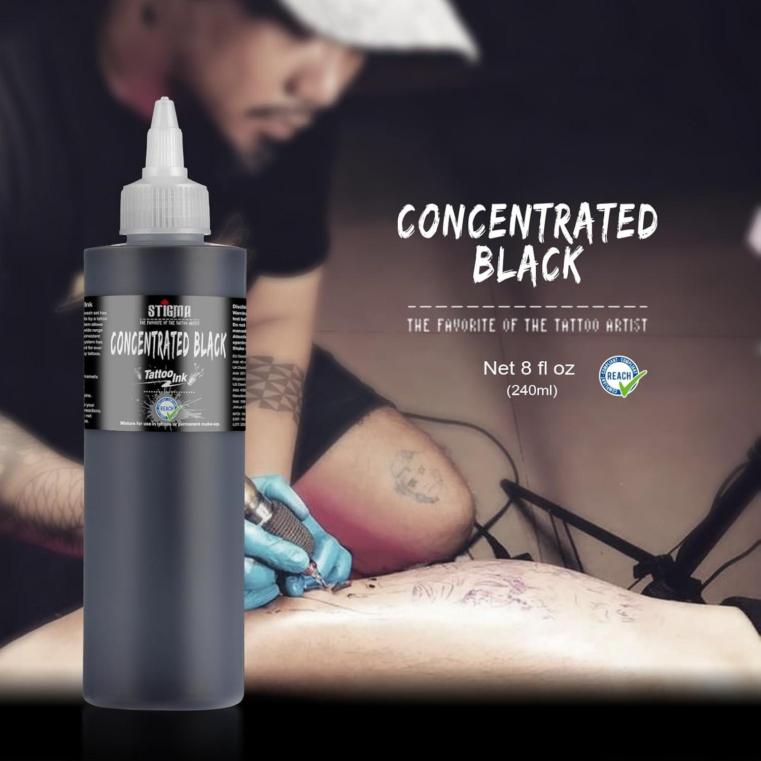 Tinta de Tatuaje Negra STIGMA 240ml Profesional Concentrada