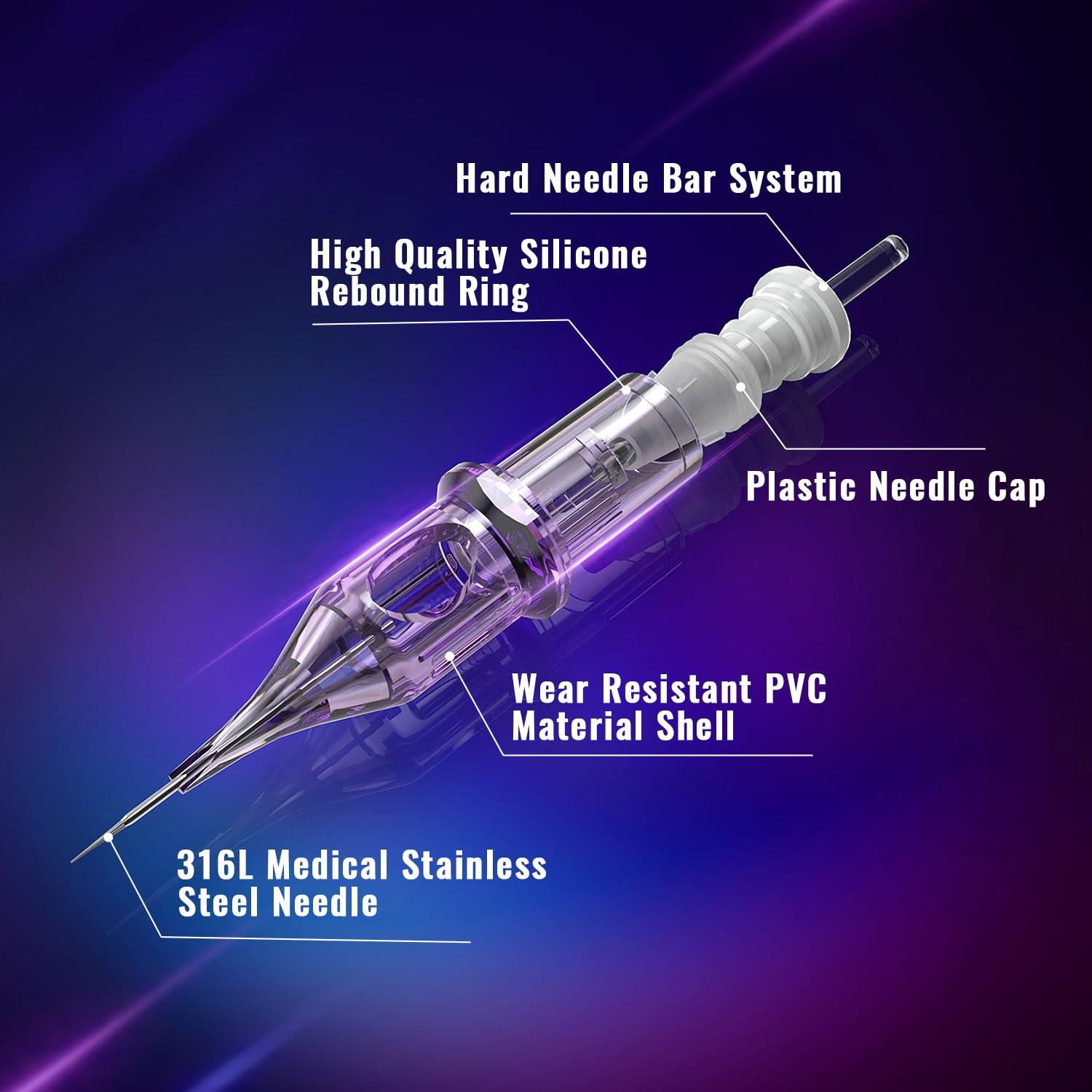 Agujas de Cartucho para Tatuaje OFEYLE 50PCS Mixtas Liner y Shader