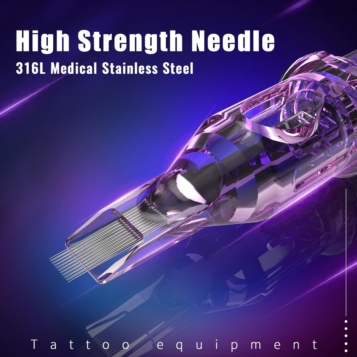 Agujas de Cartucho para Tatuaje OFEYLE 50PCS Mixtas Liner y Shader