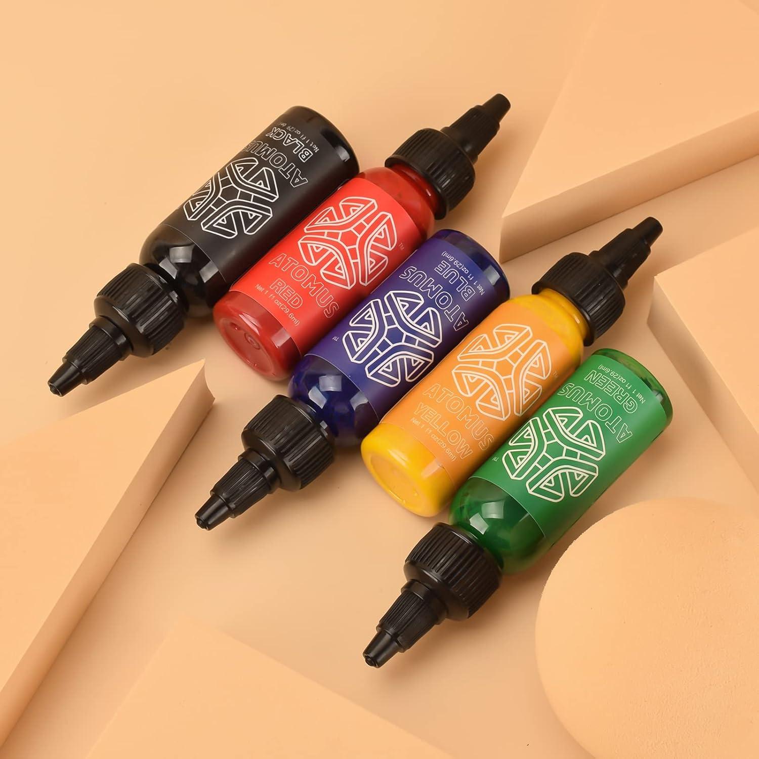 Tinta de Tatuaje ATOMUS 5 Colores 30ml Natural No Tóxica