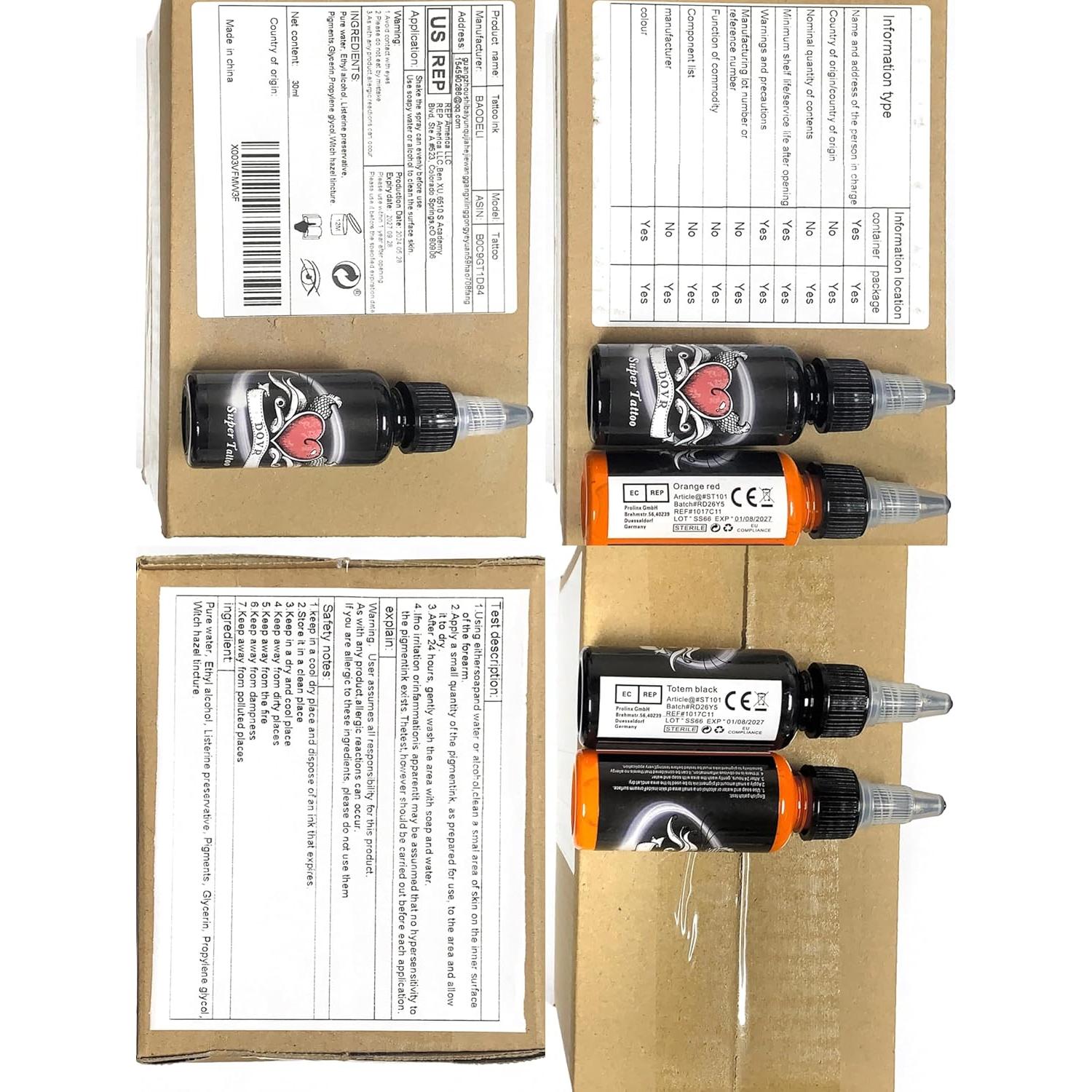 Conjunto de Tinta para Tatuajes BaodeLi 14 Colores 30ml