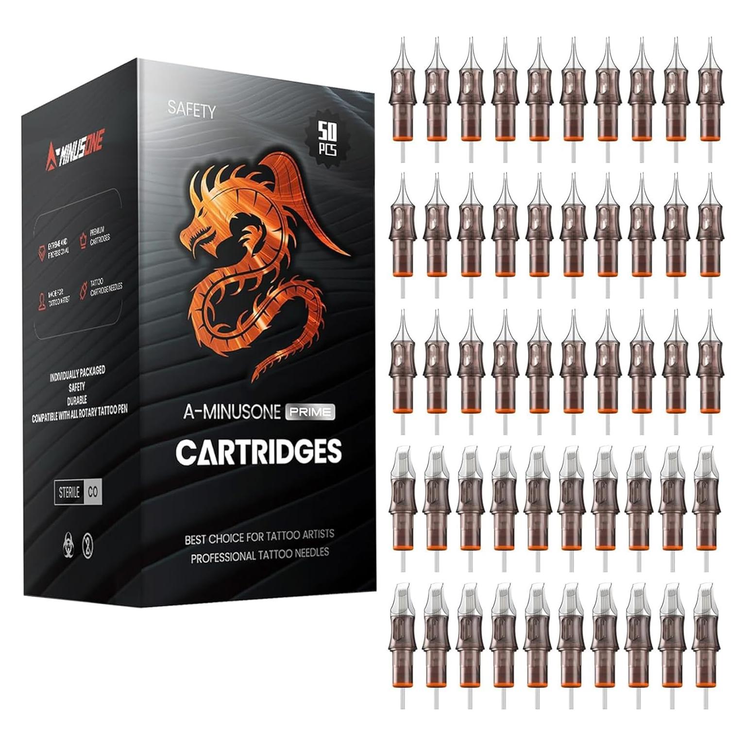 50 Agujas de Cartucho de Tatuaje A-minusone #10 Mixto 5RL-21RM