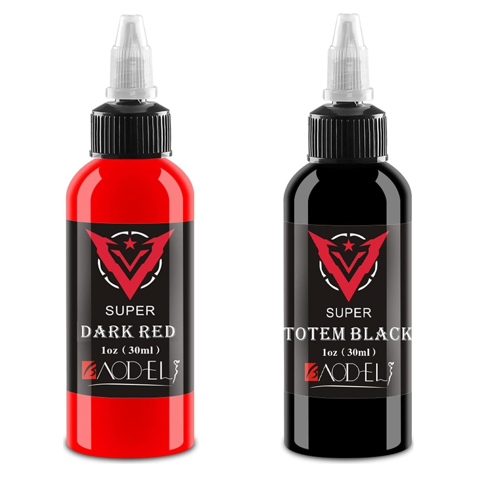 Set de Tinta para Tatuajes AYCOS - 2 Botellas 30ml Negro y Rojo