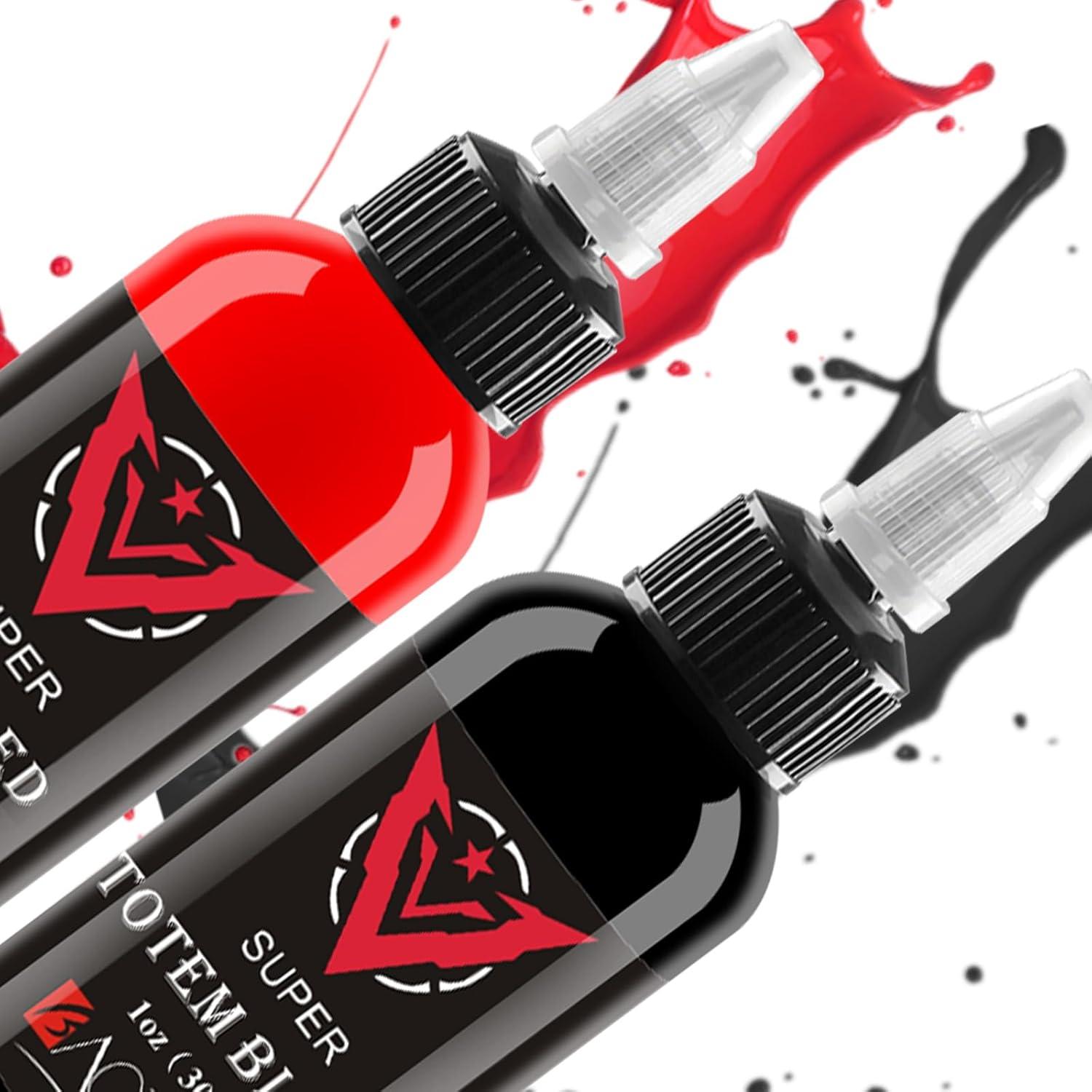 Set de Tinta para Tatuajes AYCOS - 2 Botellas 30ml Negro y Rojo