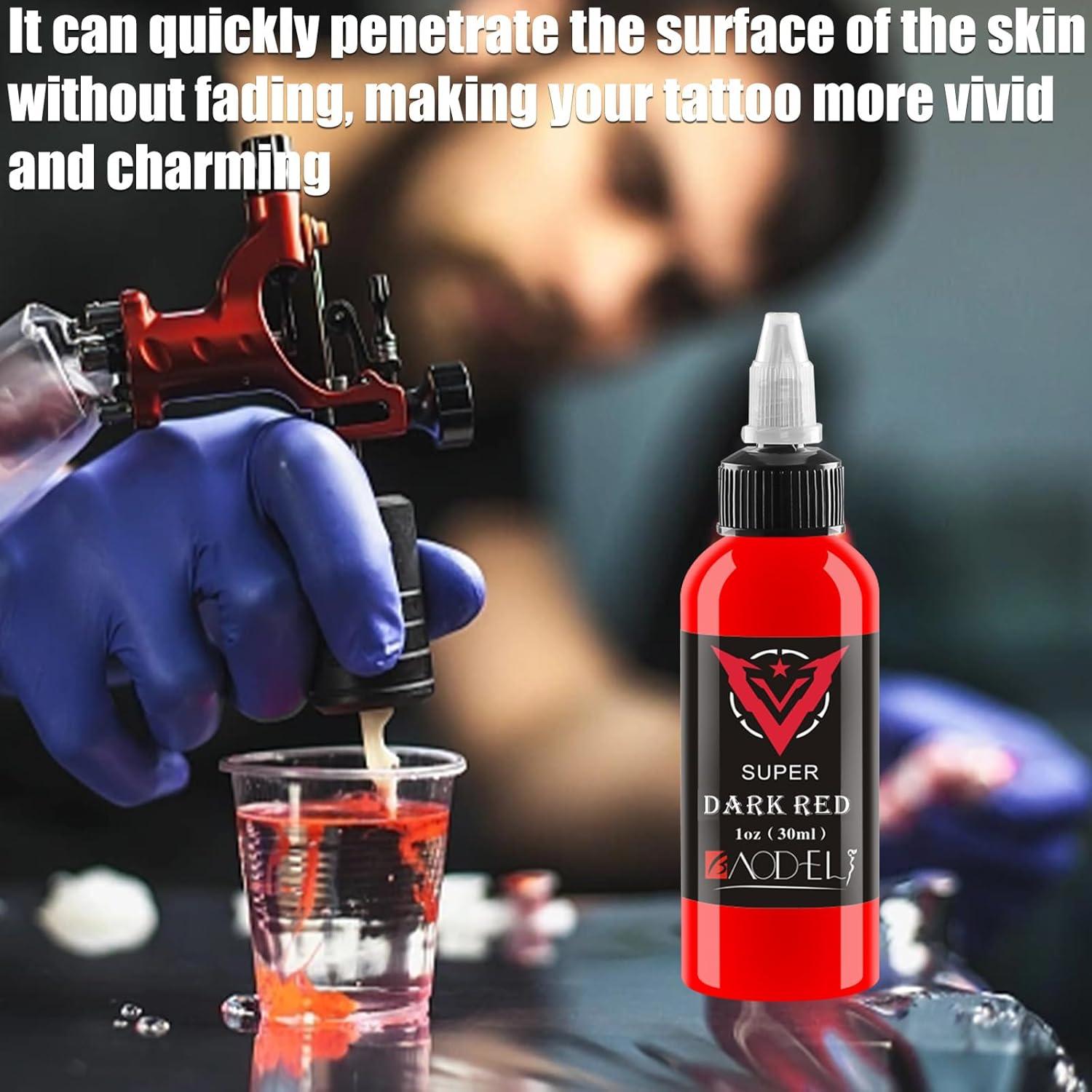 Set de Tinta para Tatuajes AYCOS - 2 Botellas 30ml Negro y Rojo