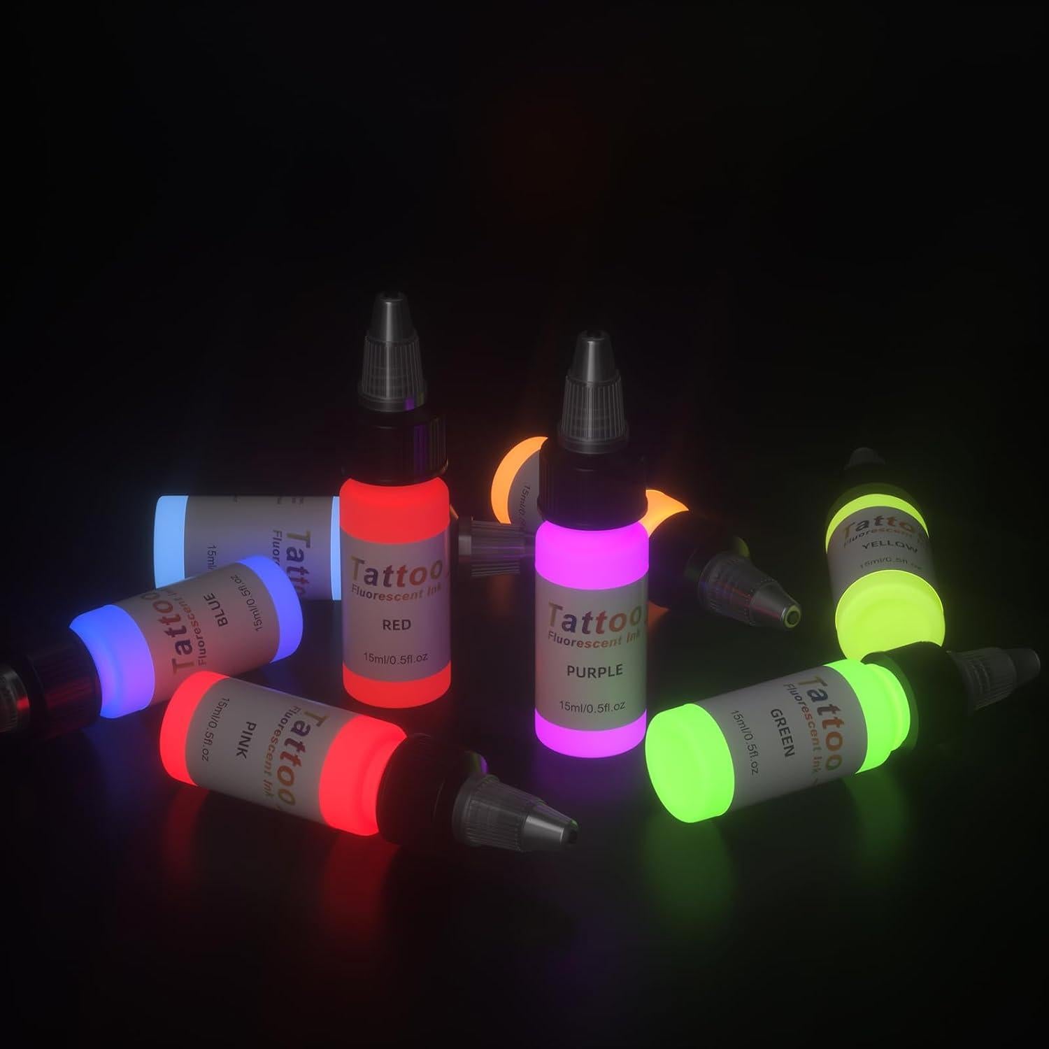 Set de Tinta UV para Tatuajes EIPTWH 8 Colores 15ml