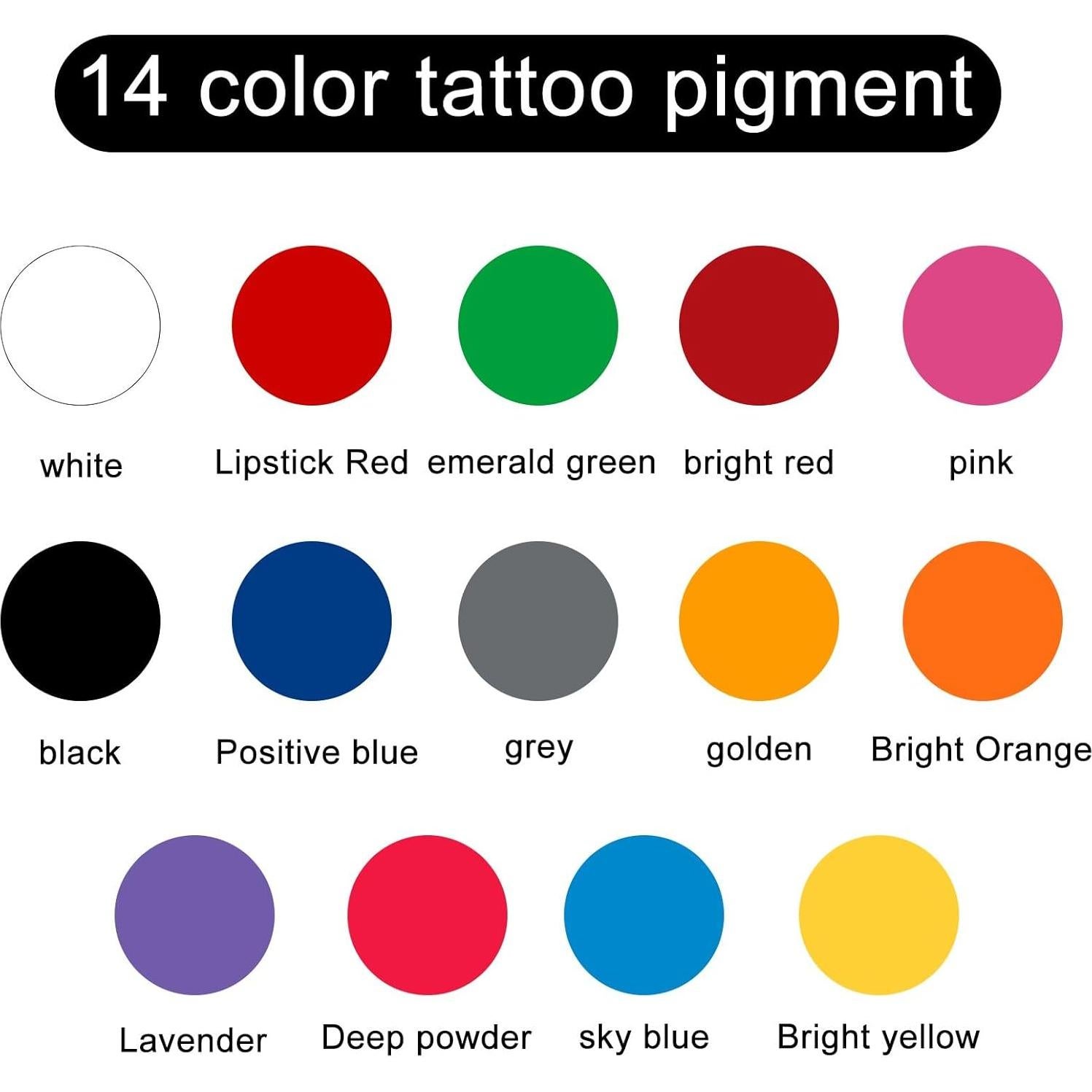 Kit de Tinta de Tatuaje BAODELI 14 Colores 30ml UV