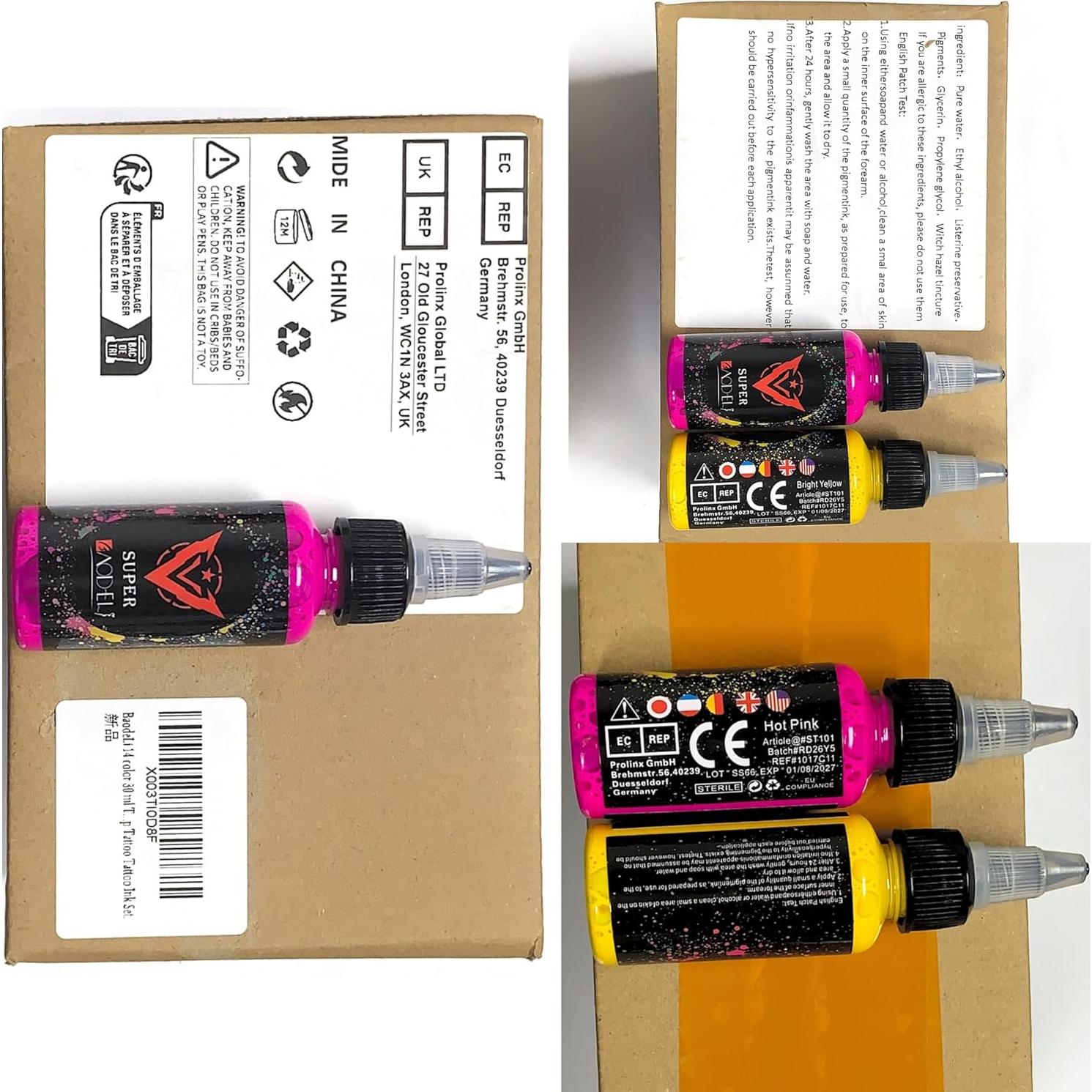 Kit de Tinta de Tatuaje BAODELI 14 Colores 30ml UV