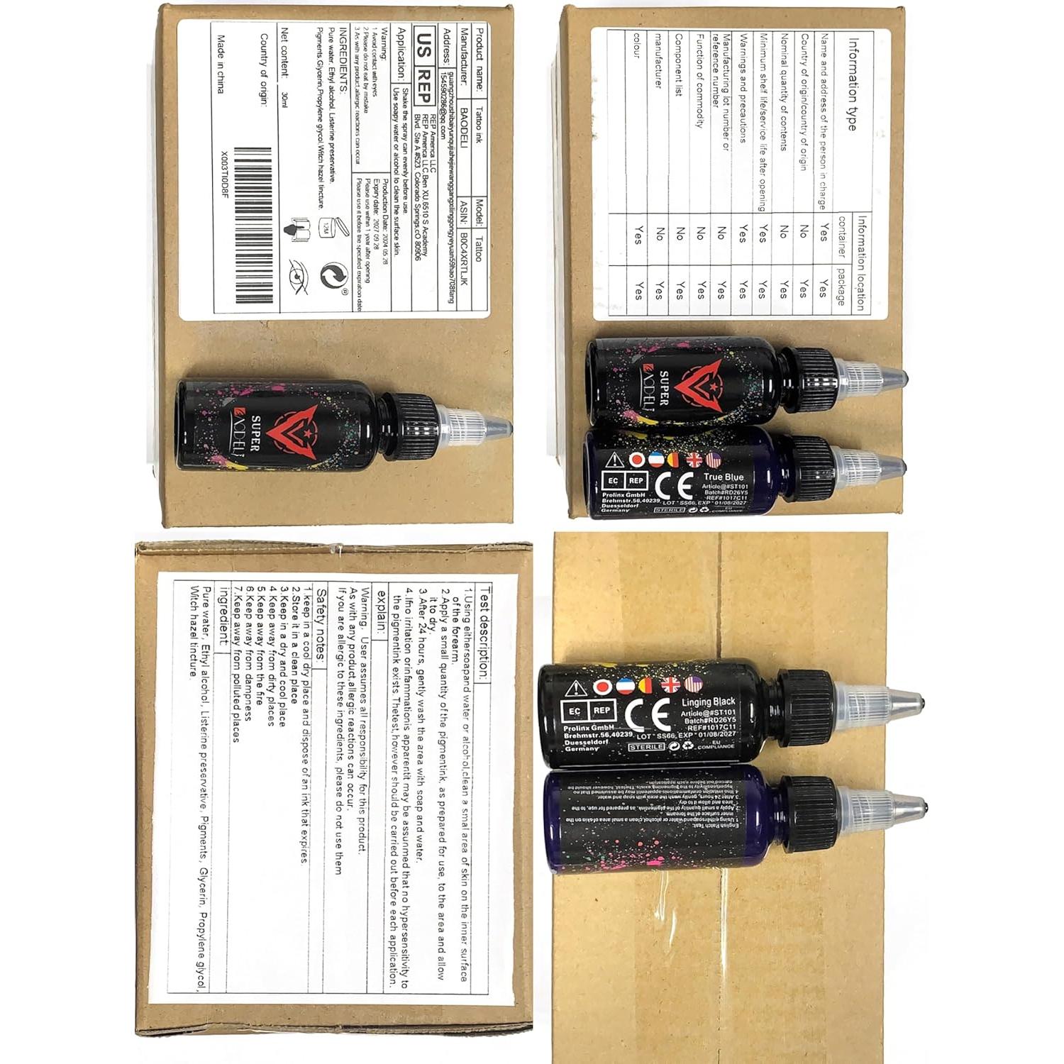 Kit de Tinta de Tatuaje BAODELI 14 Colores 30ml UV