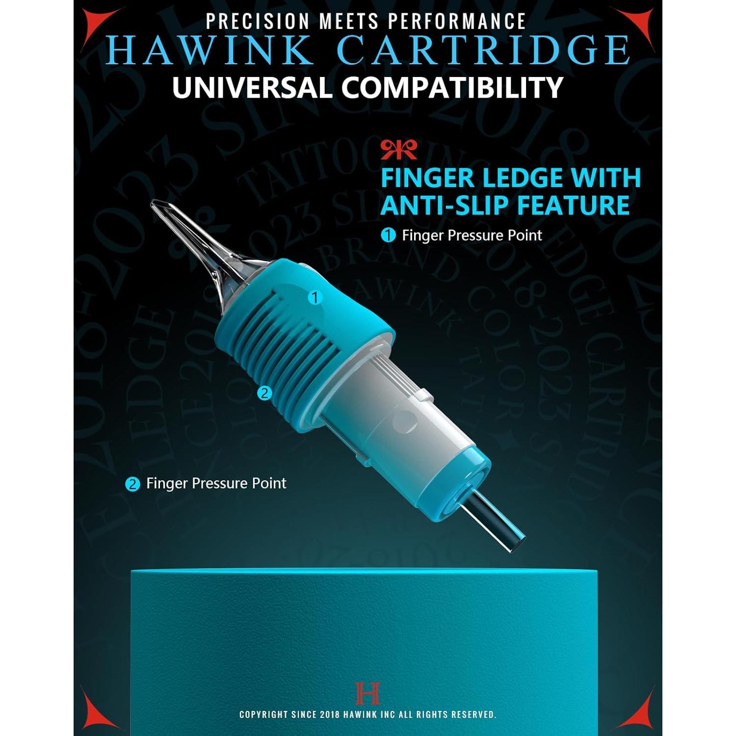 60 Agujas de Tatuaje Cartucho Hawink Mezcla #10 Bugpin 0.3mm