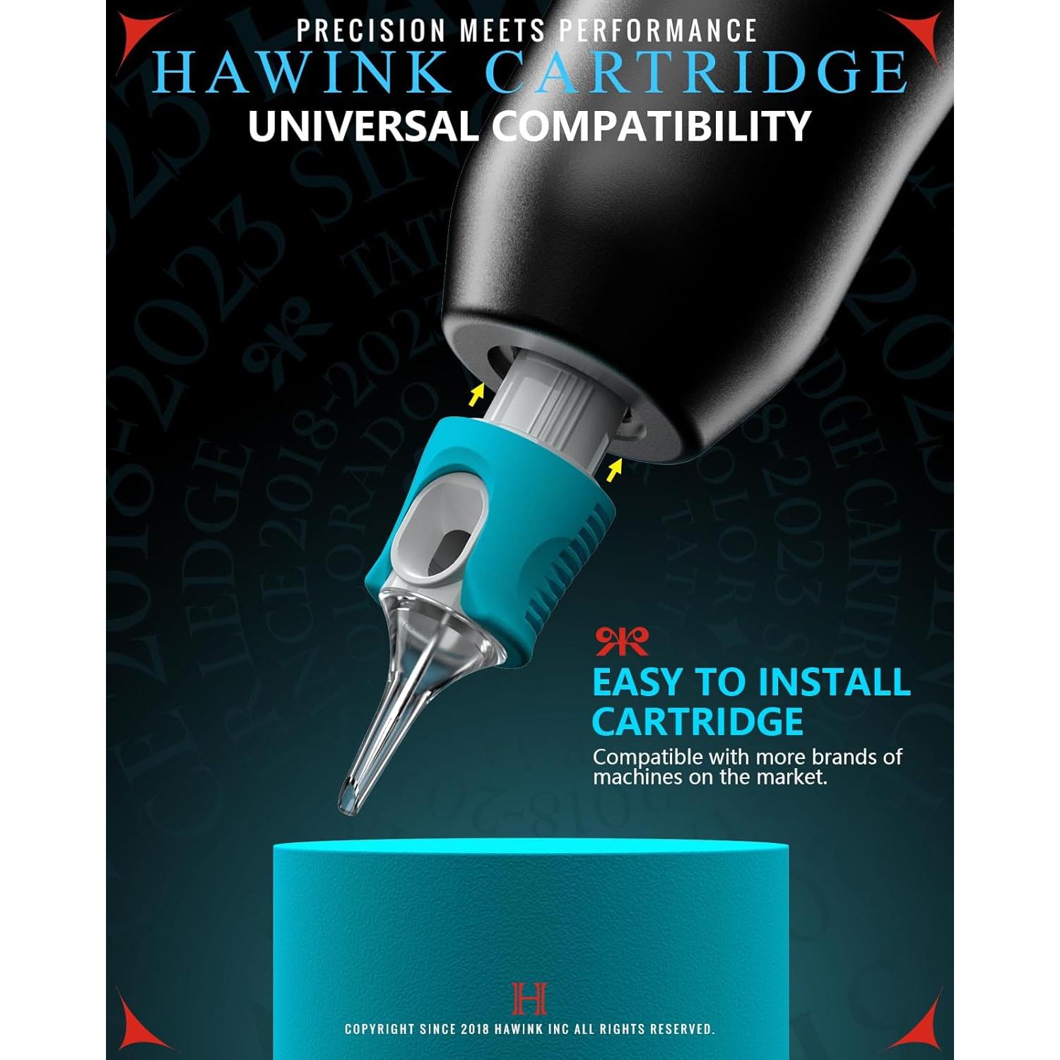 60 Agujas de Tatuaje Cartucho Hawink Mezcla #10 Bugpin 0.3mm