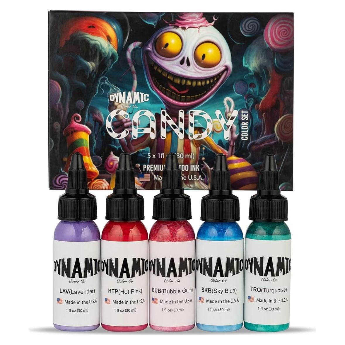 Set de Tinta para Tatuajes Dynamic Color Co - 5 Colores Vibrantes 28.35 ml