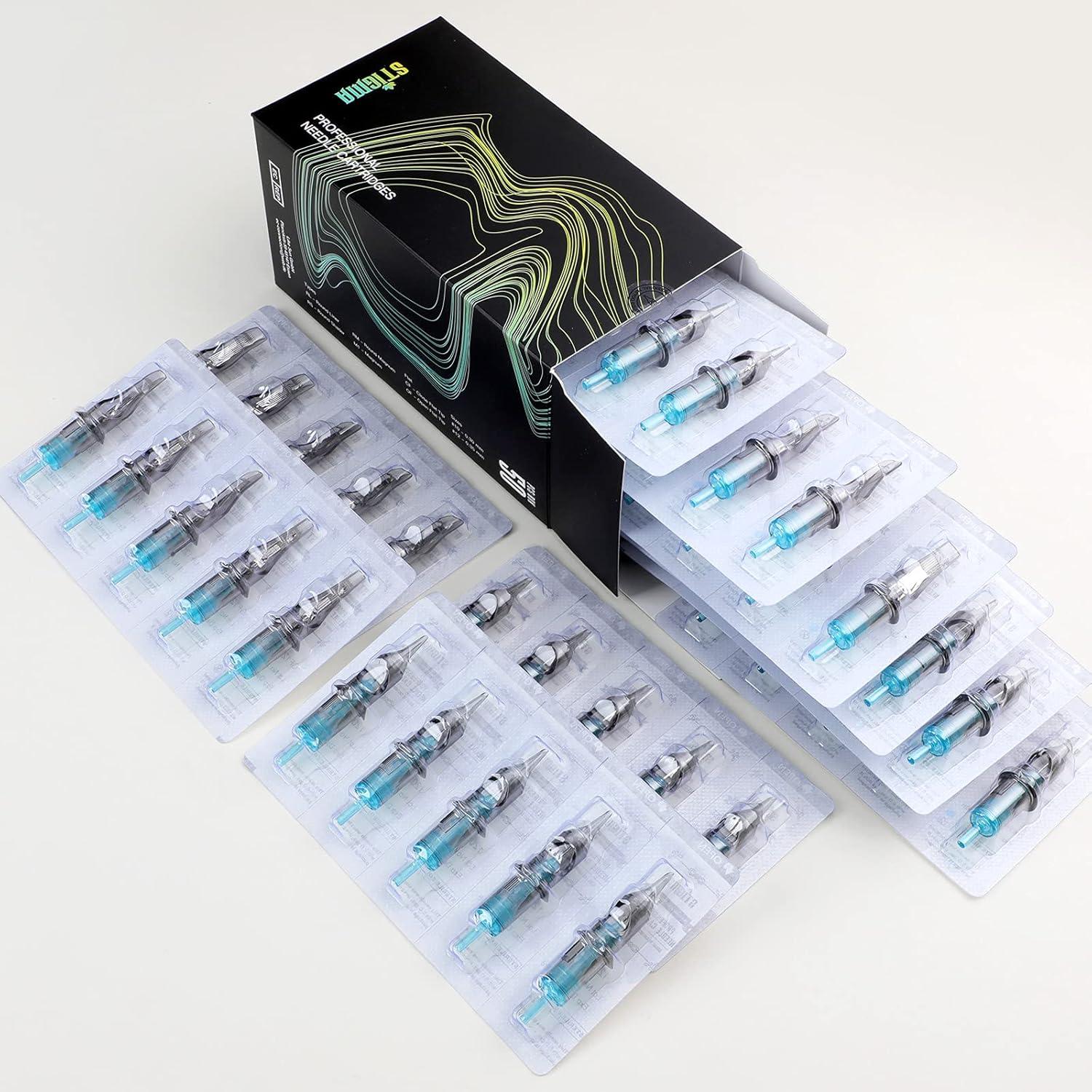 Agujas de Tatuaje Cartucho STIGMA 50pcs Acuamarina 0.35mm