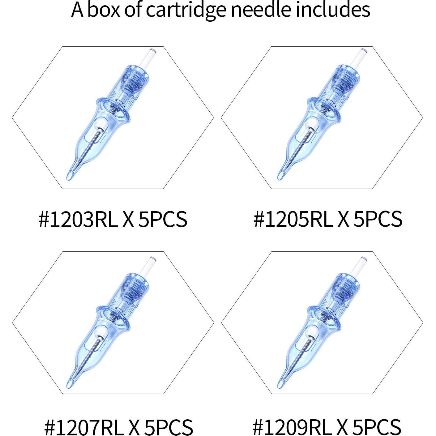 20 Agujas de Tatuaje A-minusone Cartucho Estándar #12