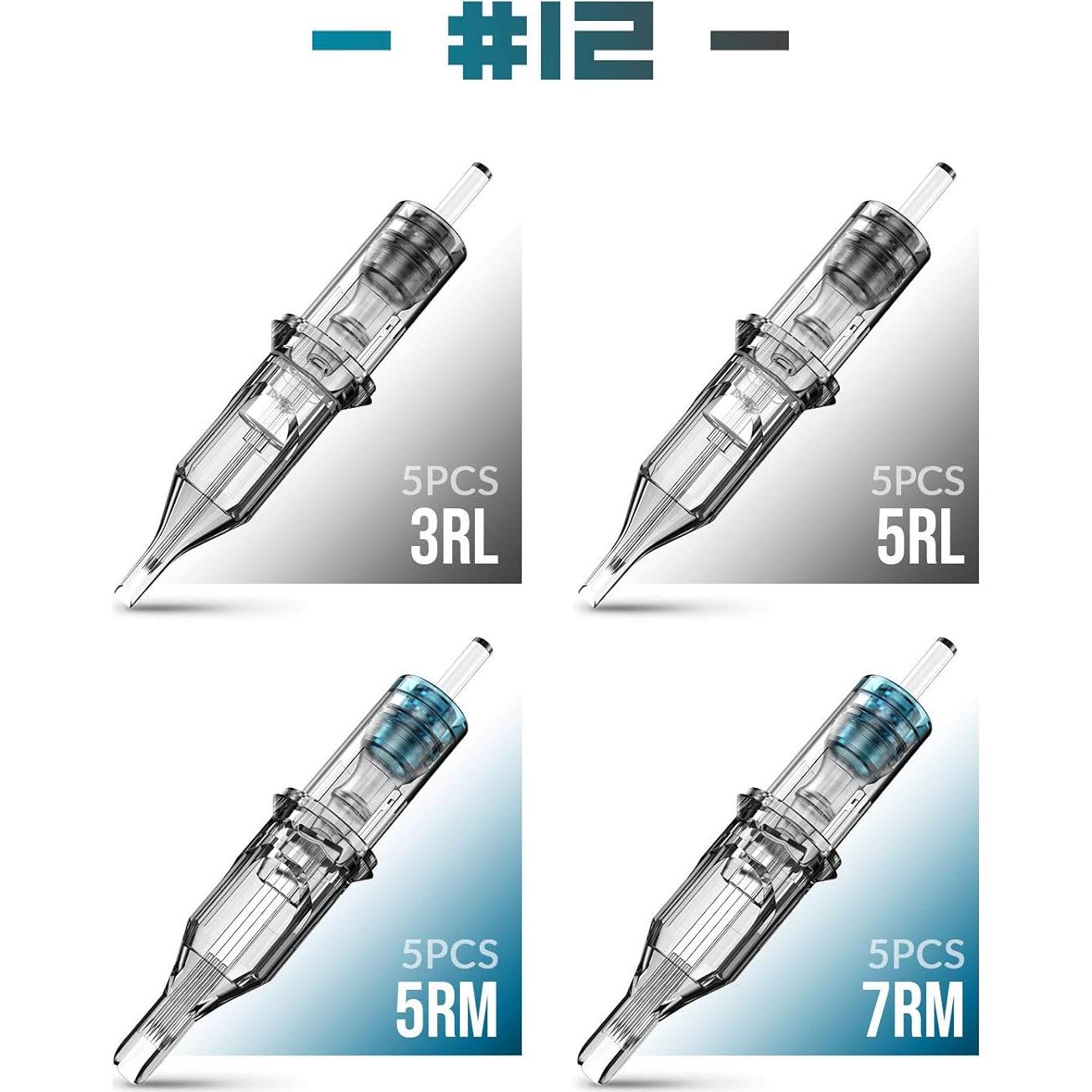 Agujas de Cartucho para Tatuaje Wormhole 20pcs 3RL 5RL 5RM 7RM