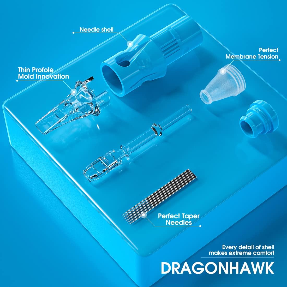 Agujas de Cartucho Dragonhawk 50 Piezas Mixtas para Tatuaje