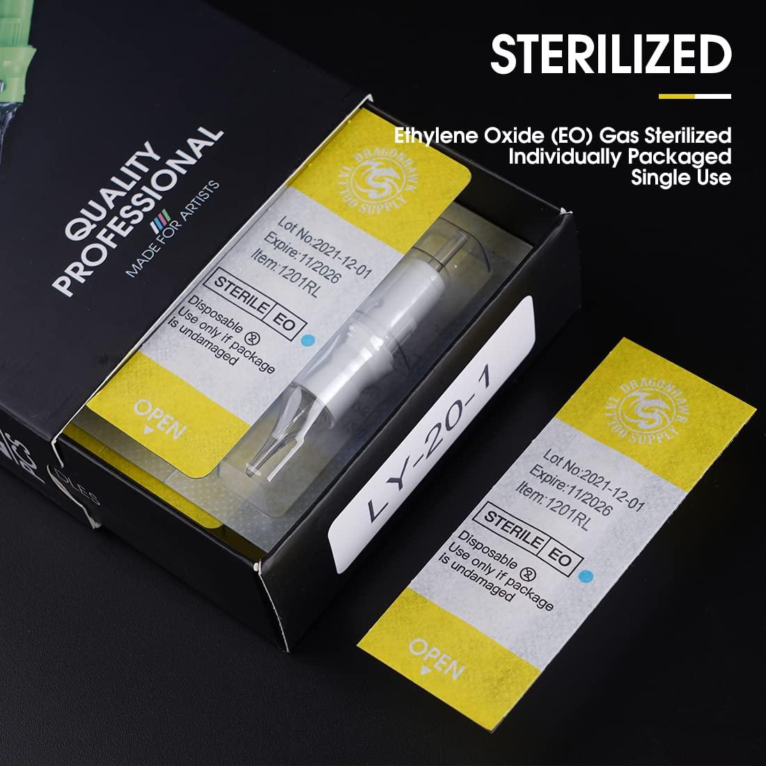 Agujas de Cartucho Dragonhawk 50 Piezas Mixtas para Tatuaje