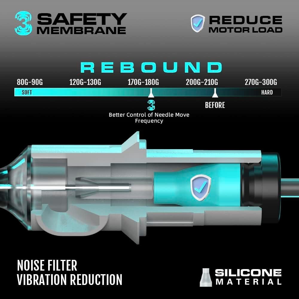 Cartuchos de Agujas de Tatuaje Hawink 50 Pcs Mezclados #12 Liner