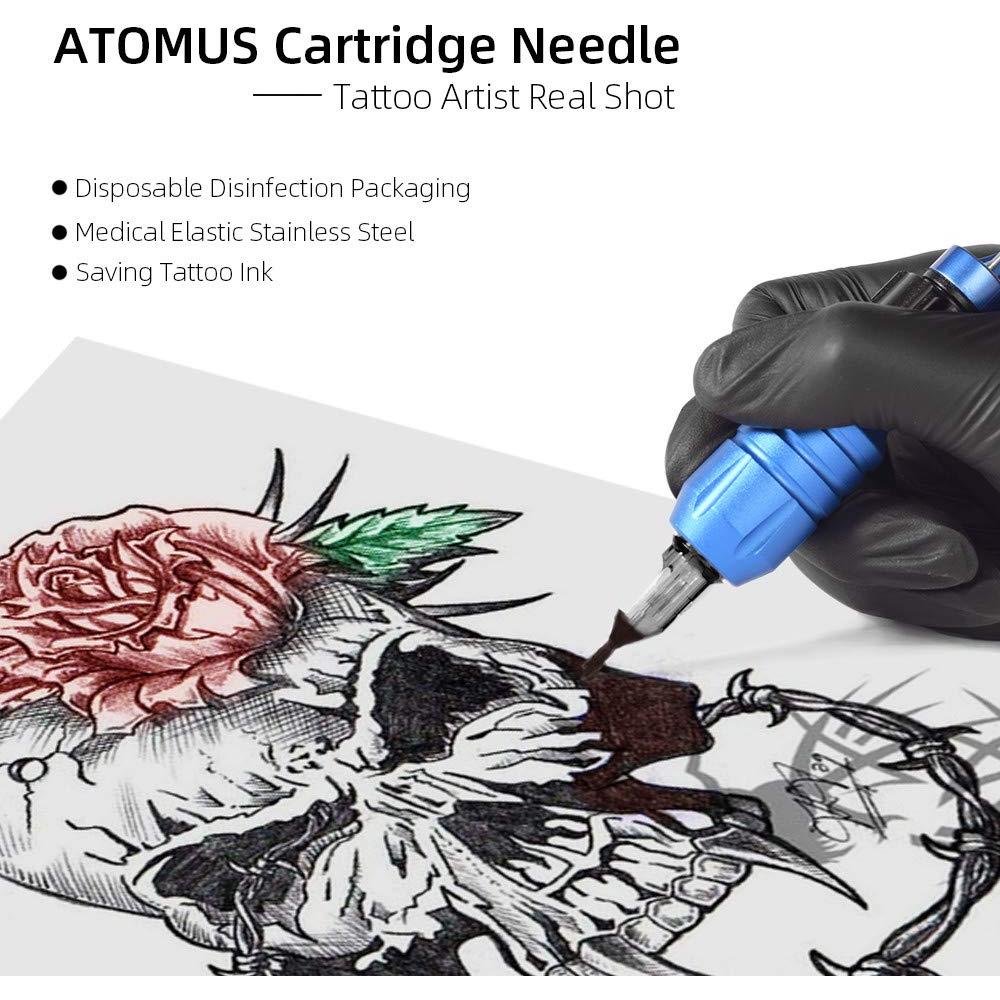 100 Agujas de Tatuaje Desechables ATOMUS 3RL 5RL 7RL 9RL