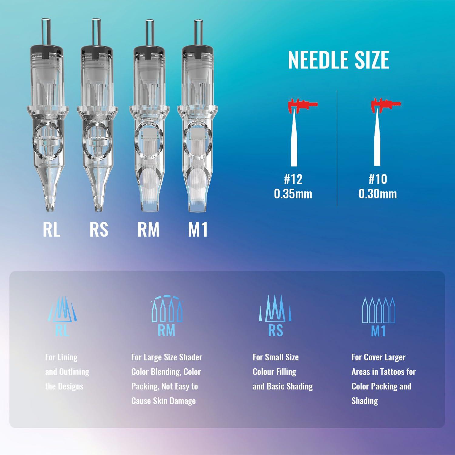 Cartuchos de Agujas de Tatuaje YILONG 50 Pcs Mixtos 3RL-11RM