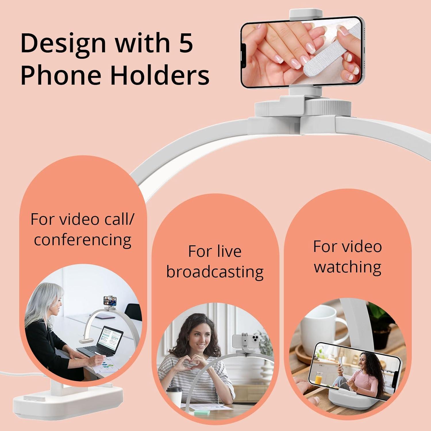 Lámpara de Escritorio Semlos F-800A Plegable para Uñas 79cm