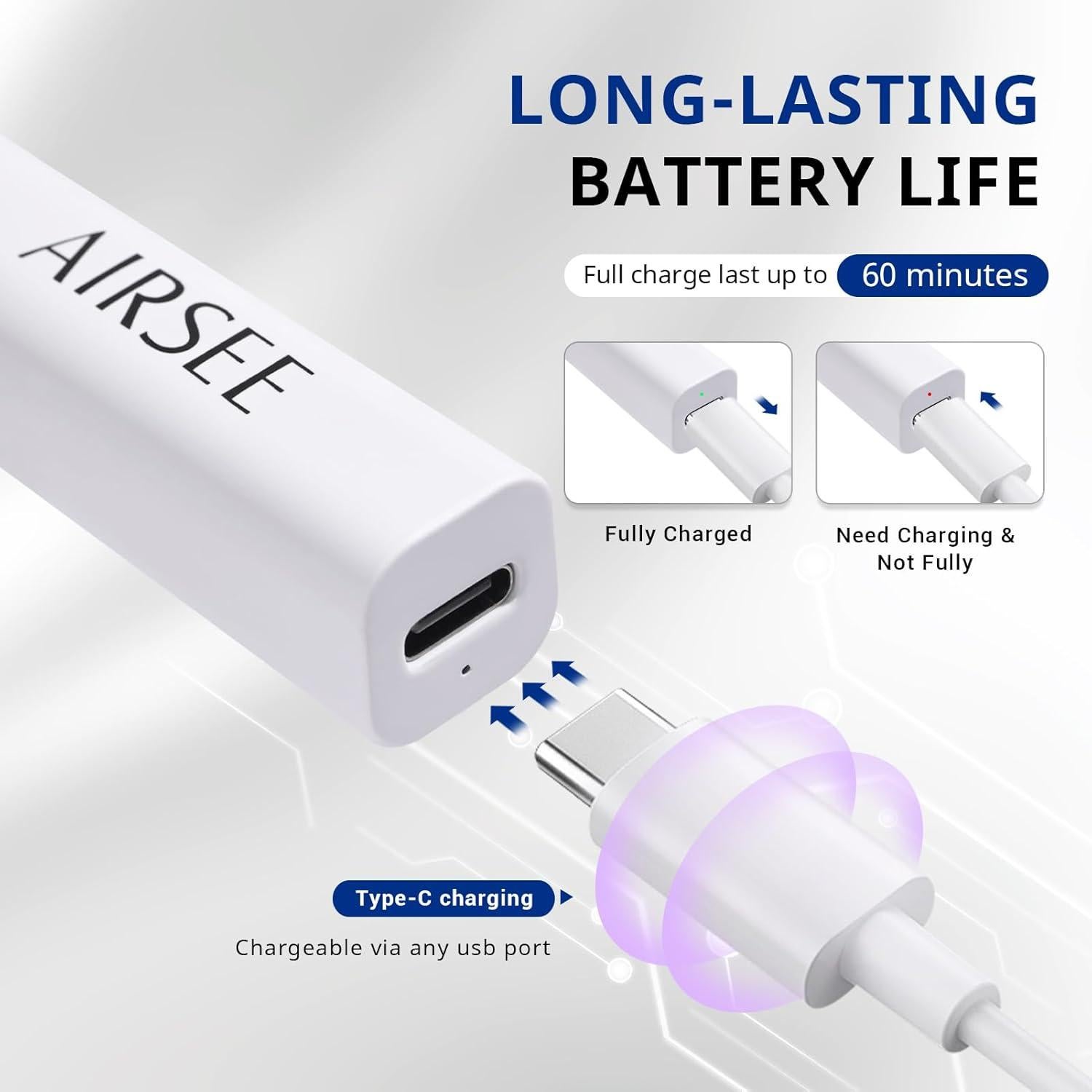 Lámpara UV Mini AIRSEE para Uñas de Gel Recargable 132g